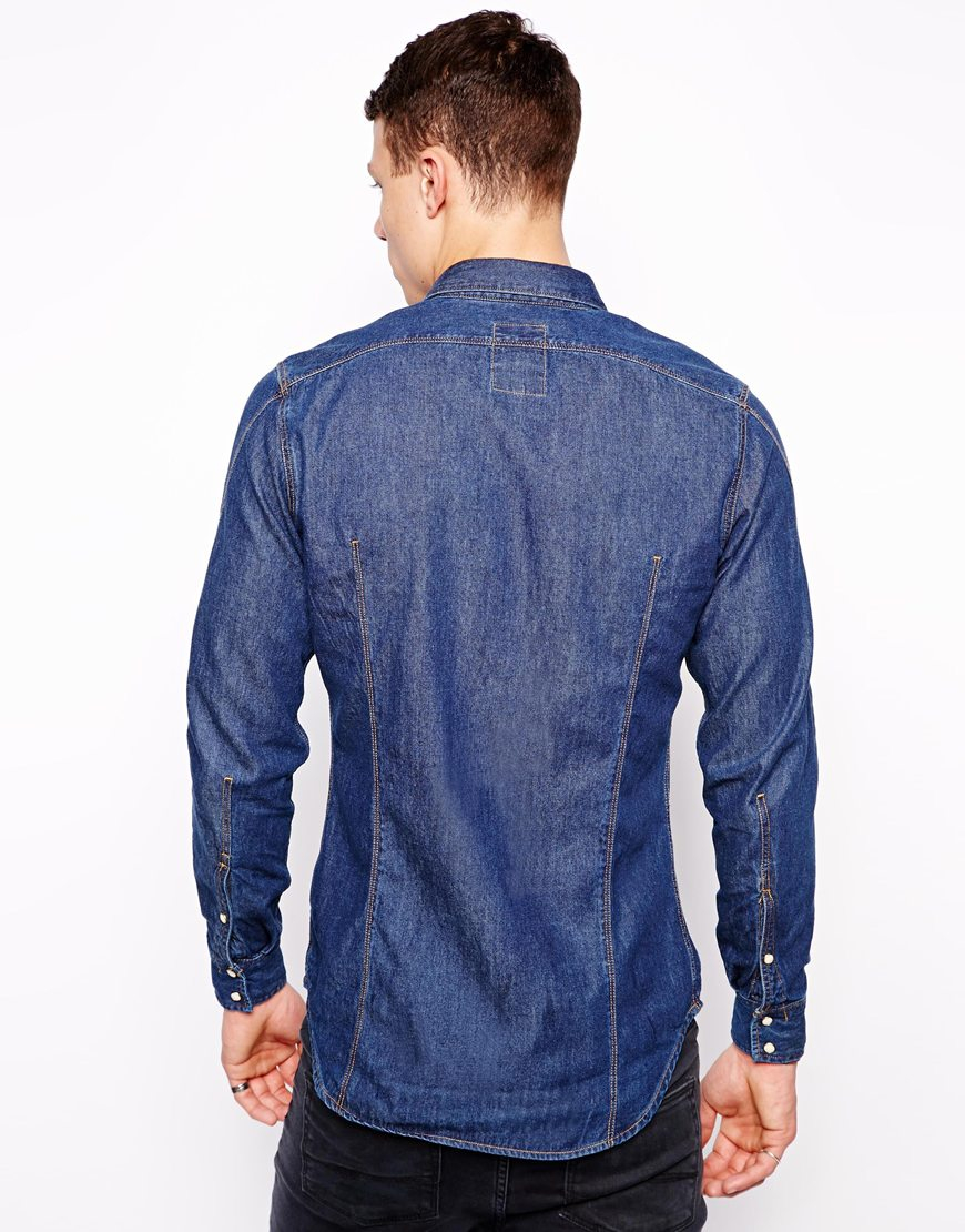 g star shirt blue