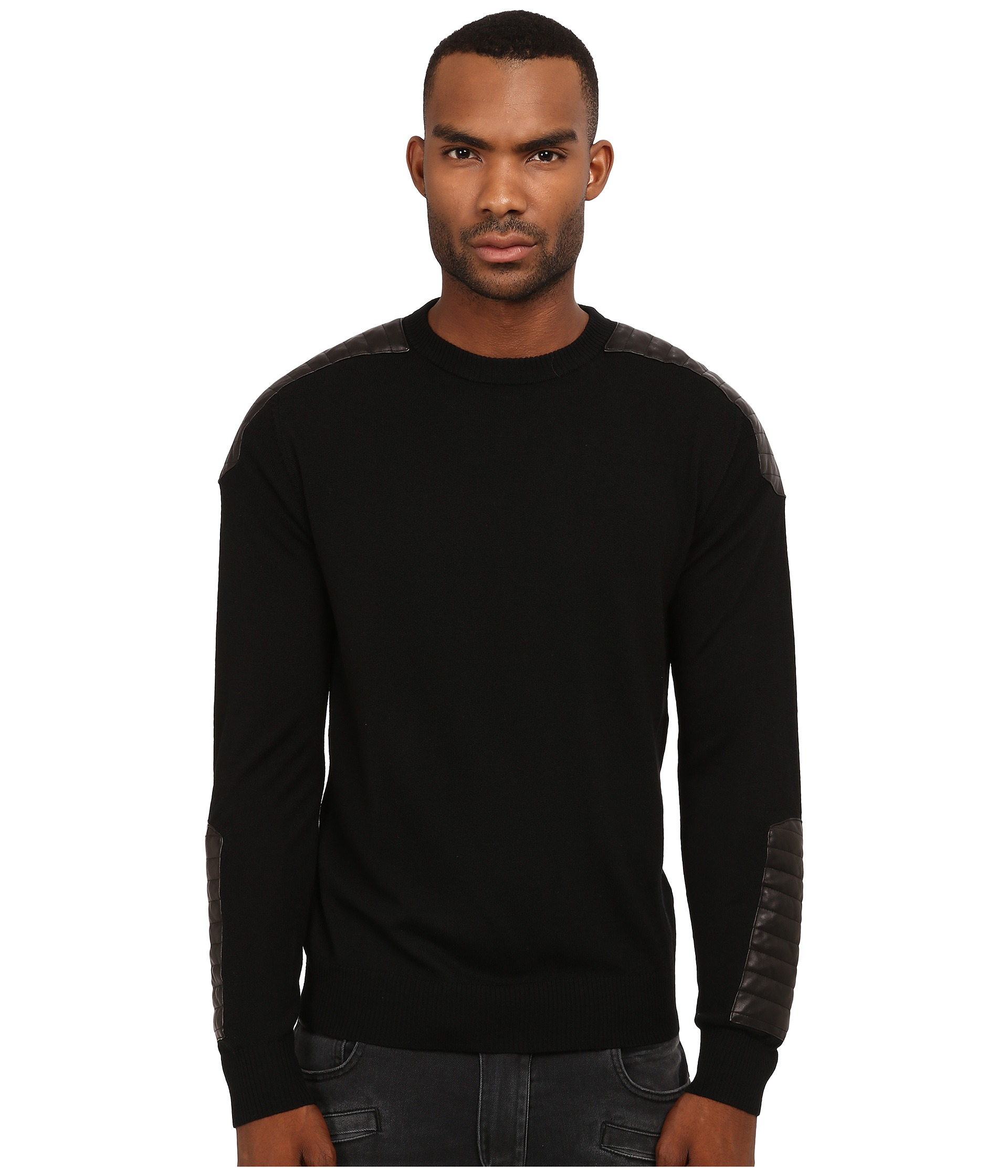 black ribbed sweater mens