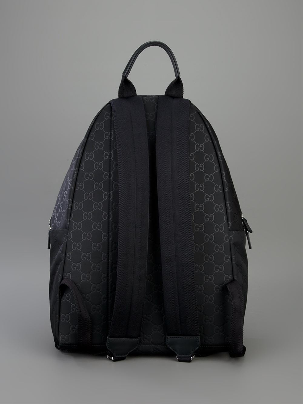 Lyst - Gucci Embossed Monogram Backpack in Black