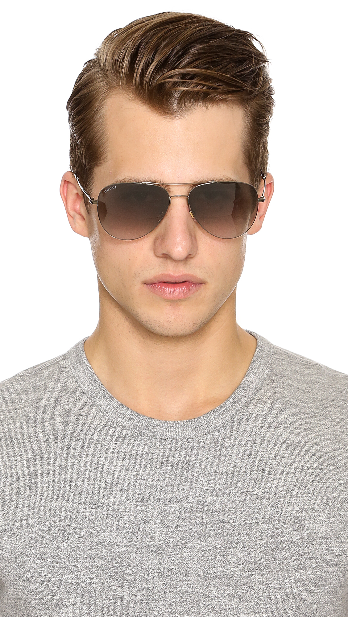 Gucci Aviator Sunglasses in Metallic for Men | Lyst