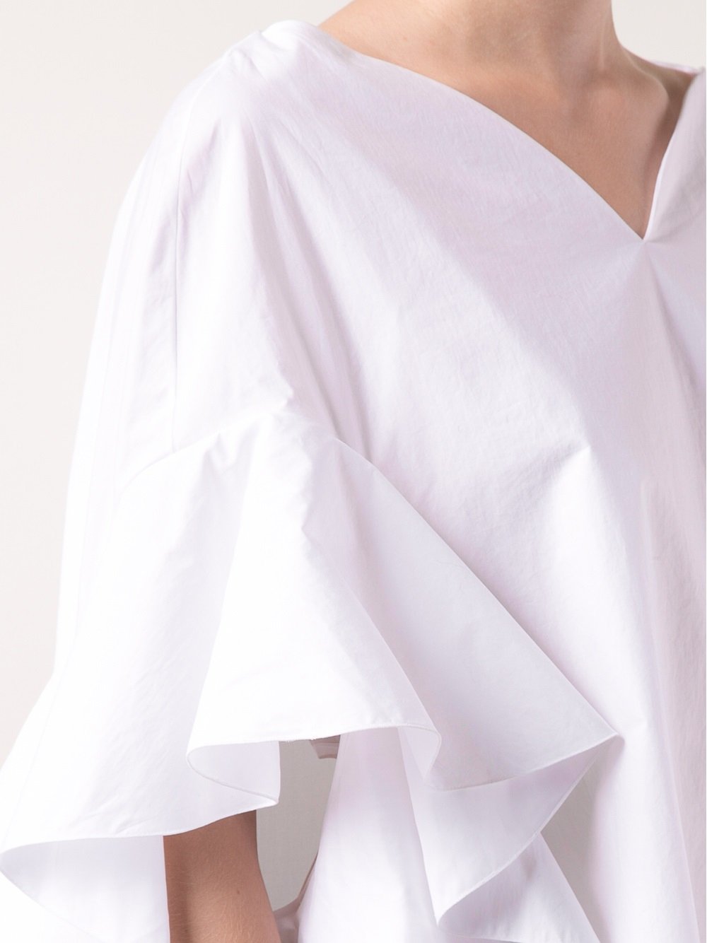 white ruffle neck blouse uk