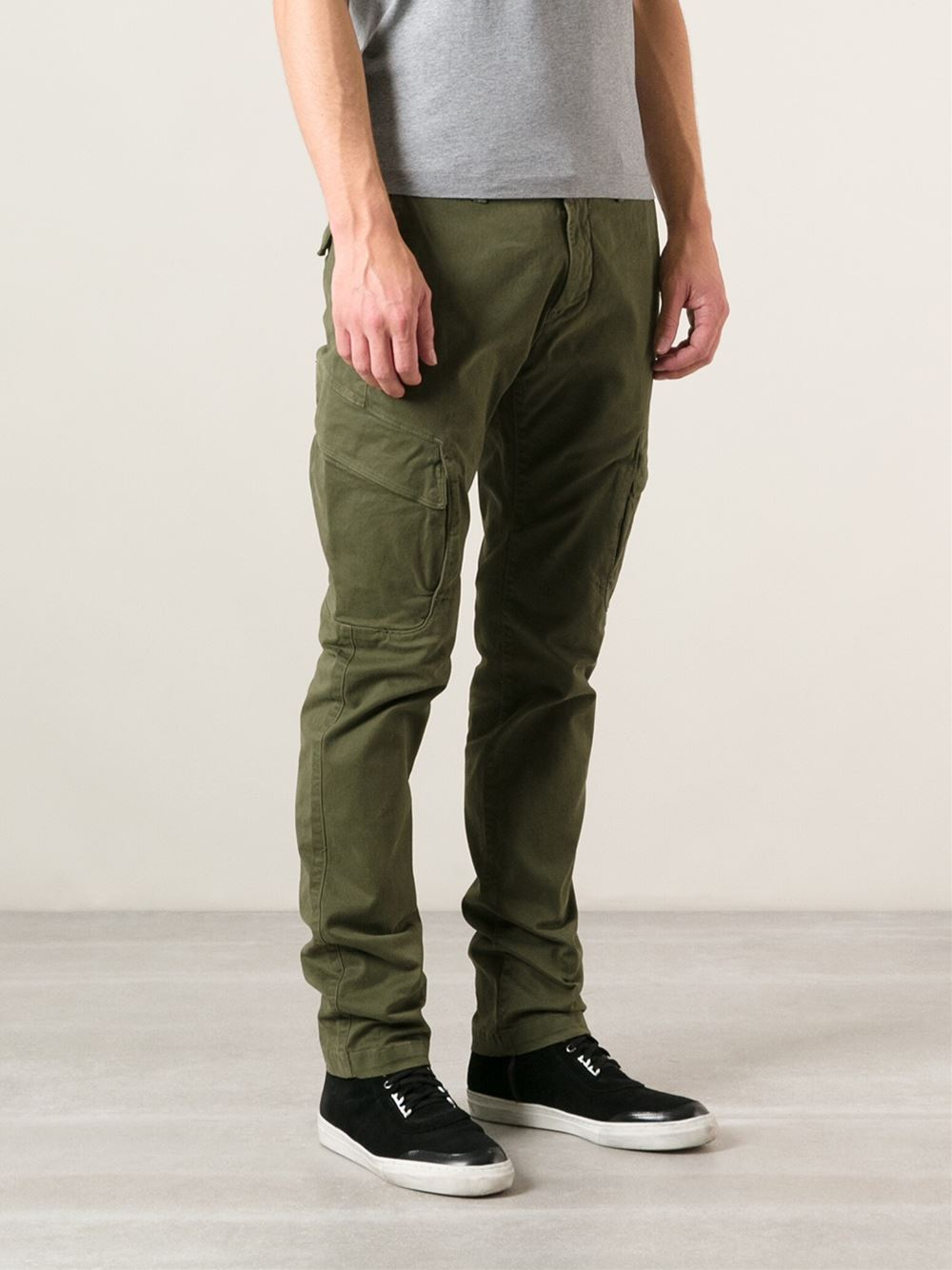 Stone island Skinny Cargo Trousers in Green for Men | Lyst
