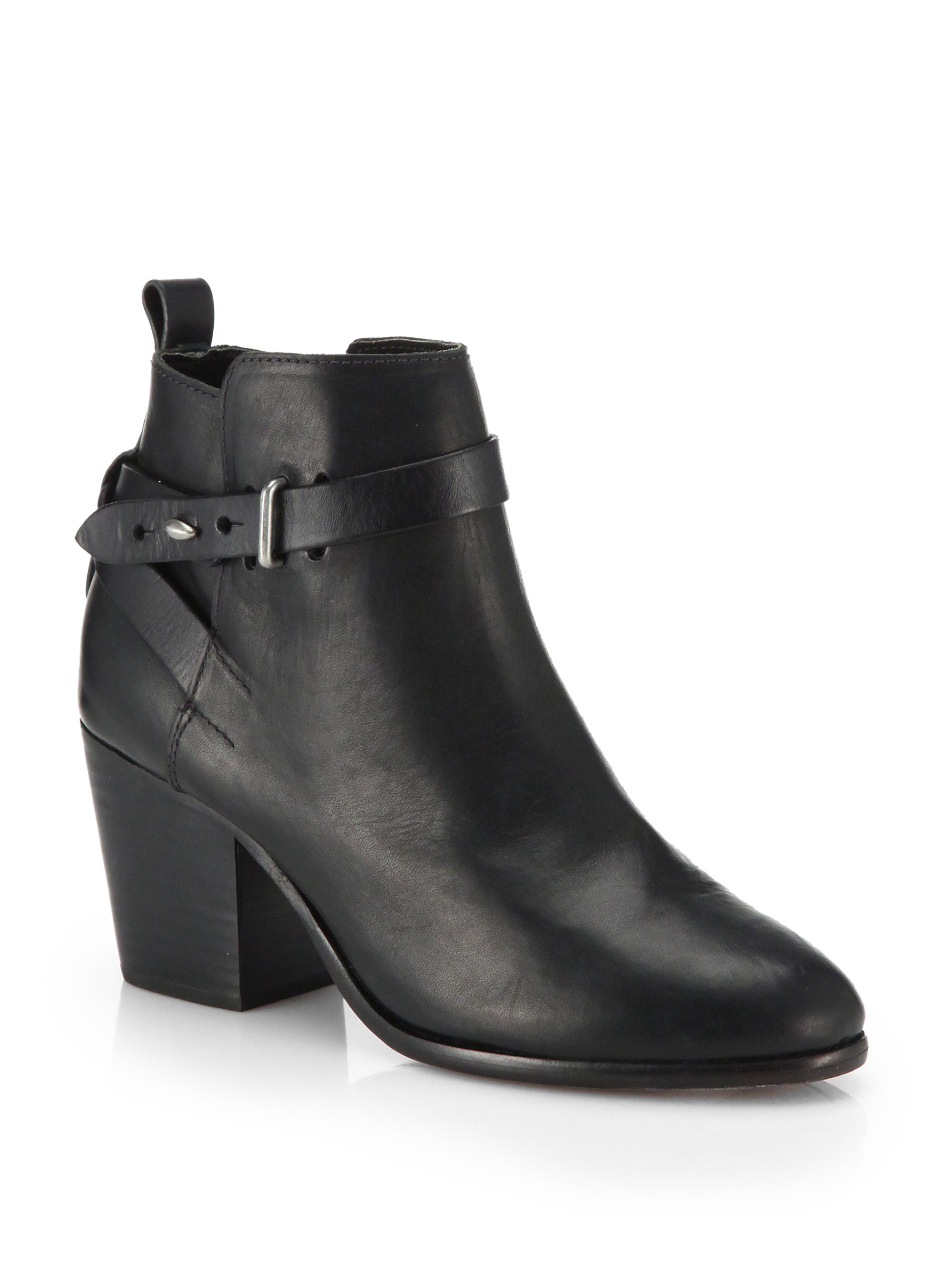 Rag & Bone Dalton Leather Ankle Boots in Black | Lyst