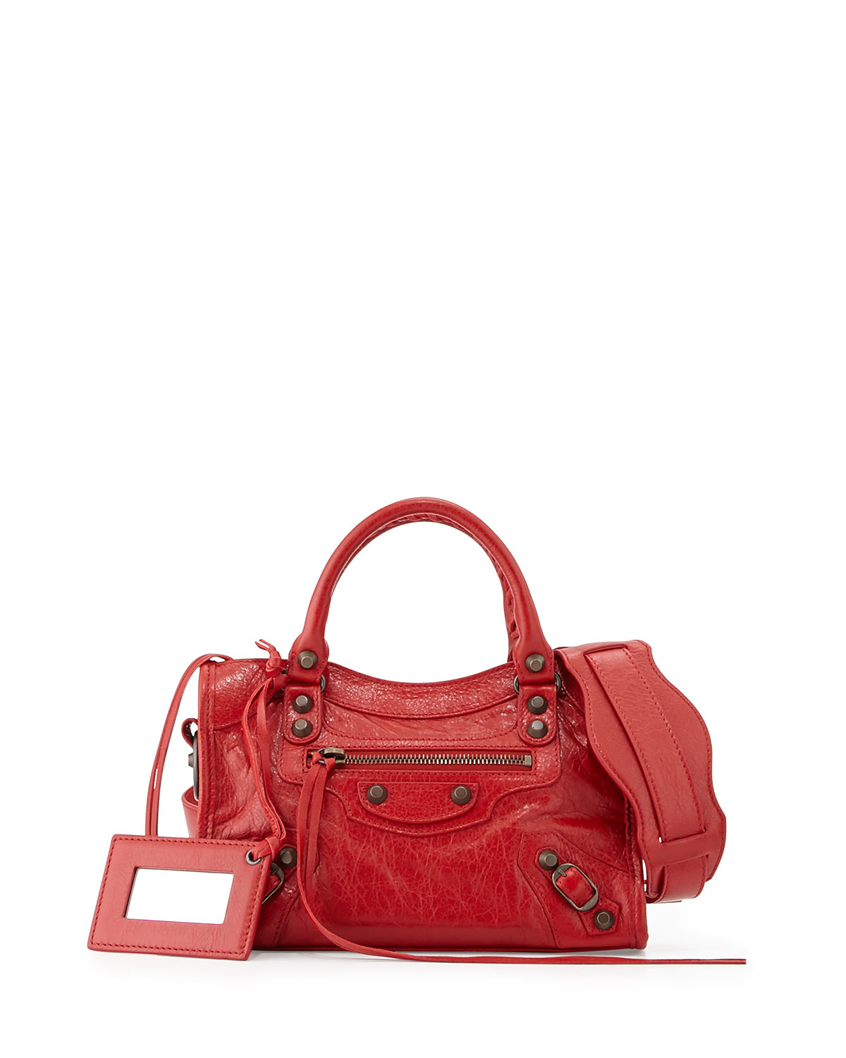 Lyst - Balenciaga Classic Mini City Shoulder Bag in Red