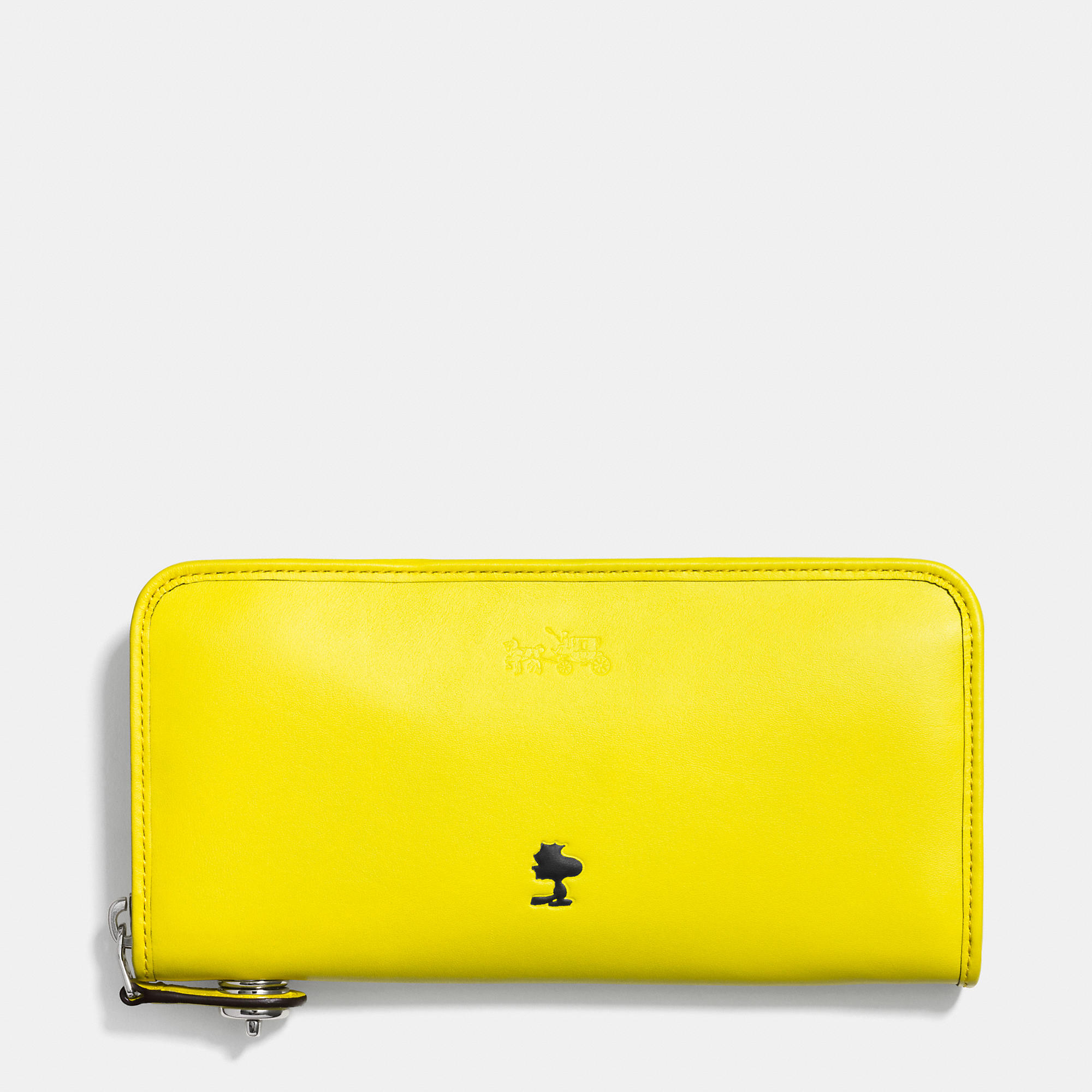 Lyst Coach X Peanuts Accordion Zip Wallet In Leather in Yellow