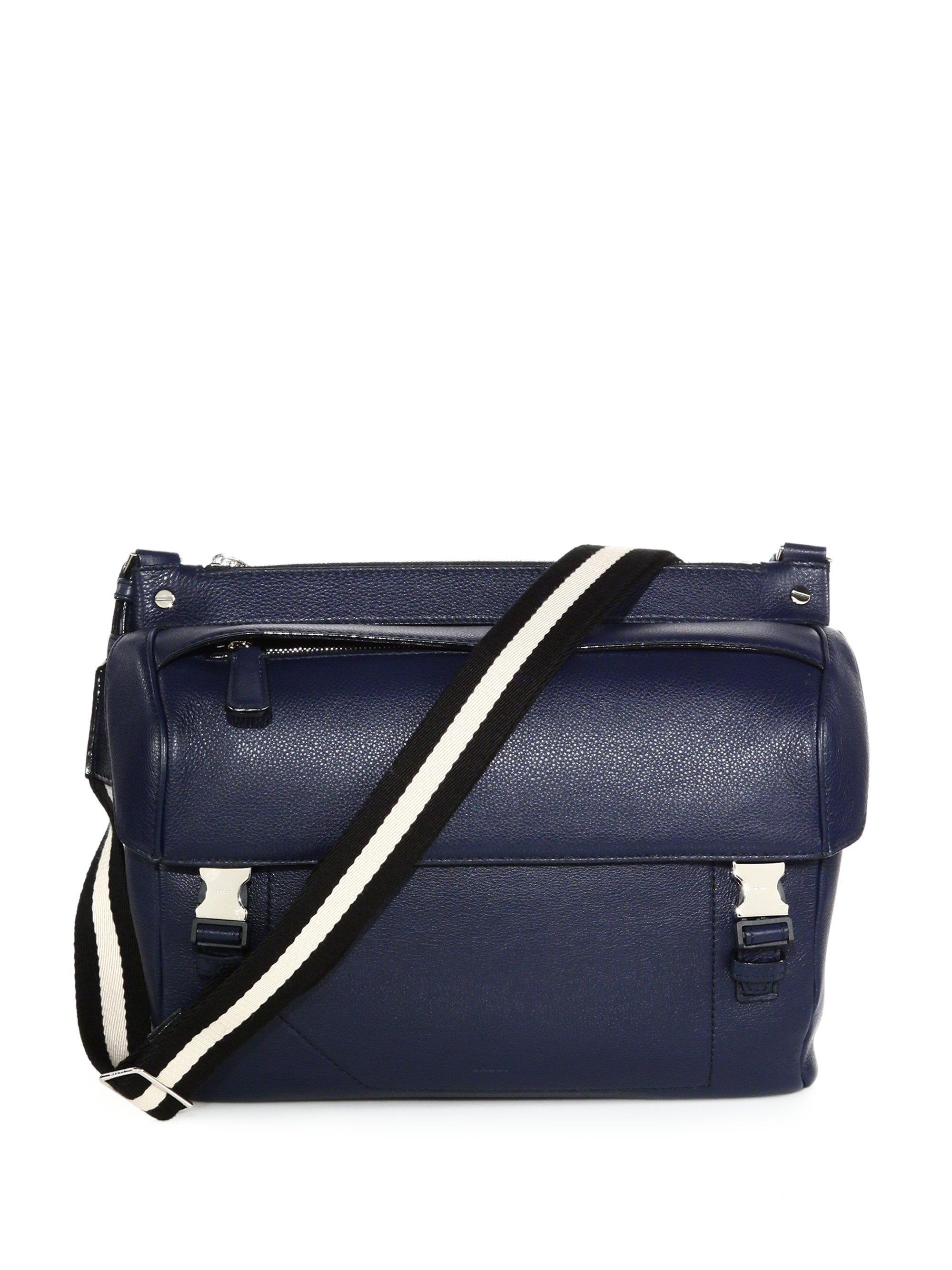 Bally Ssime Leather Crossbody Bag in Blue for Men | Lyst