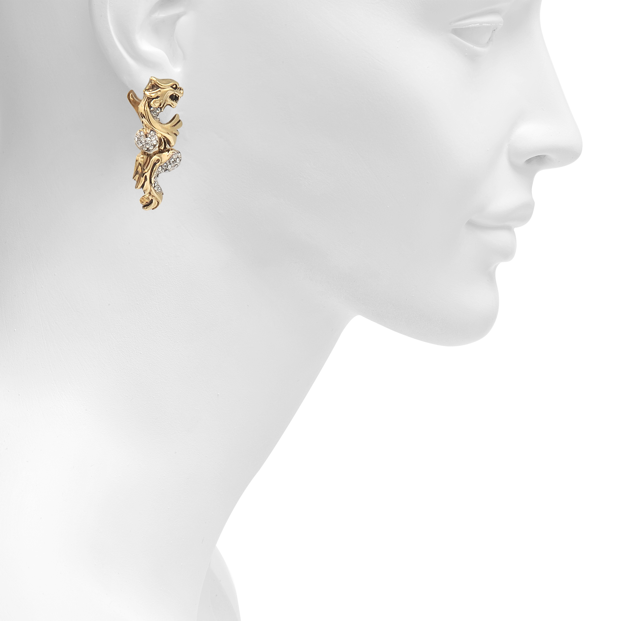 Roberto Cavalli Dragon Earrings In Metallic Lyst Gallery
