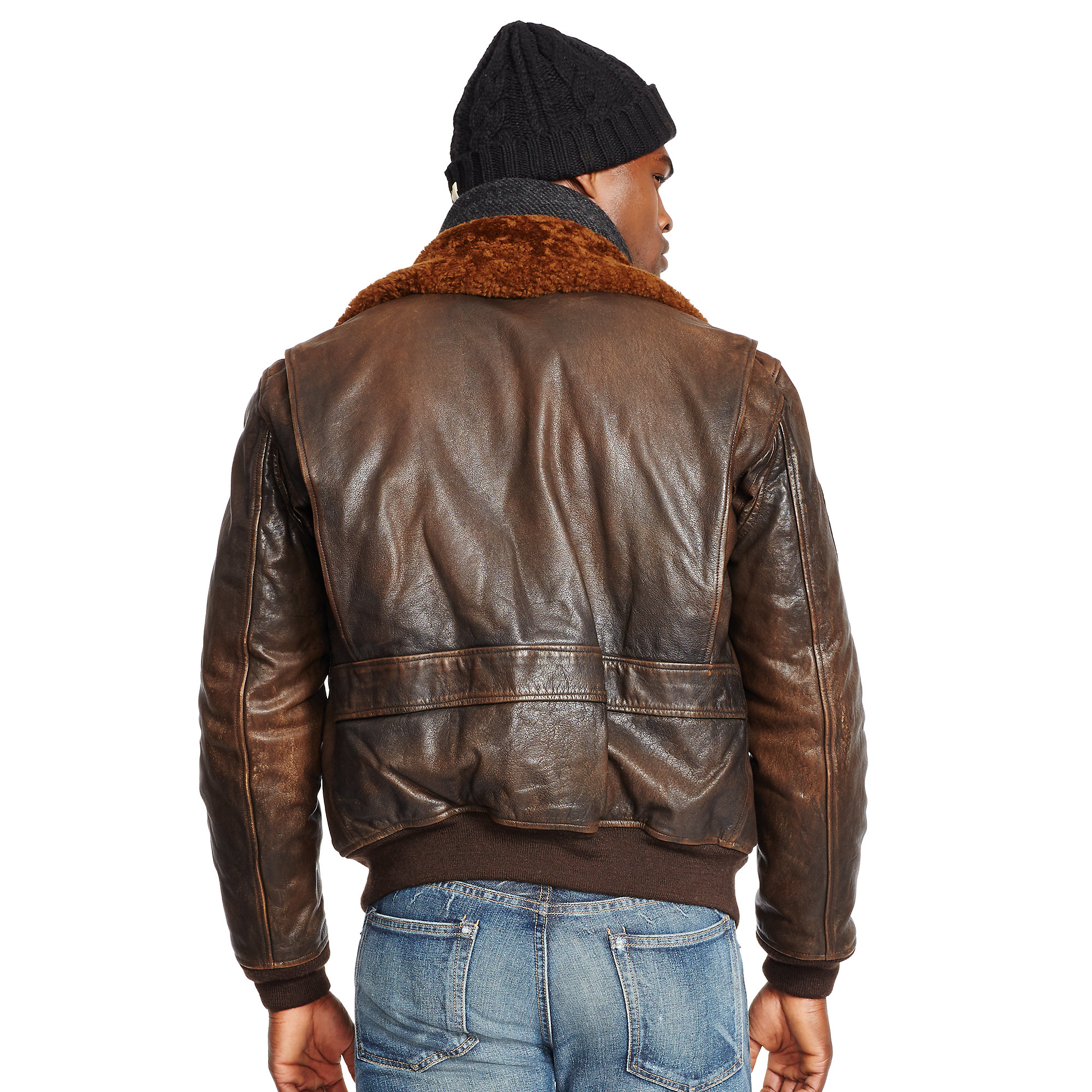 Lyst - Polo Ralph Lauren Shearling-collar Bomber Jacket in Brown for Men
