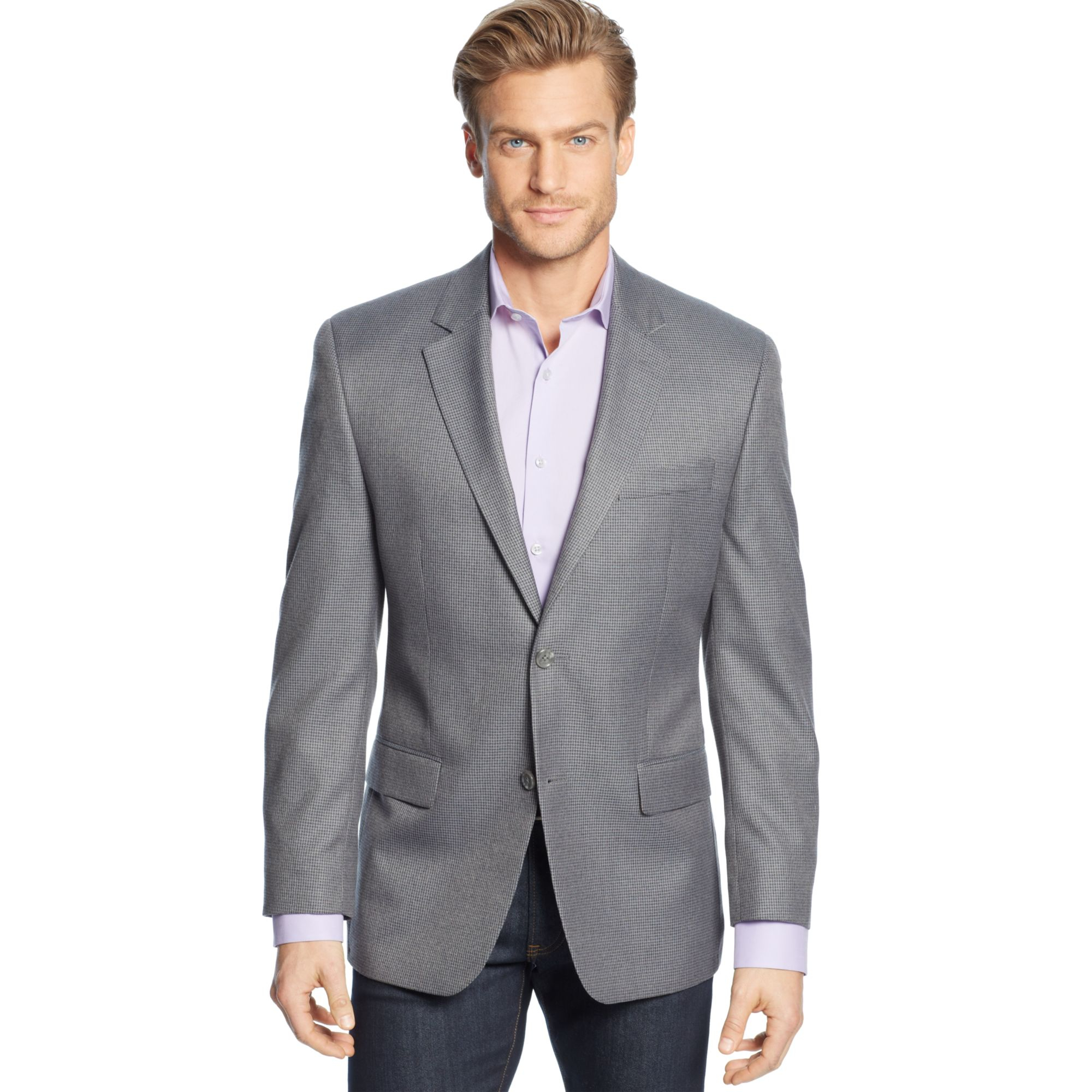 Izod Grey and Black Neat Sport Coat in Blue for Men | Lyst
