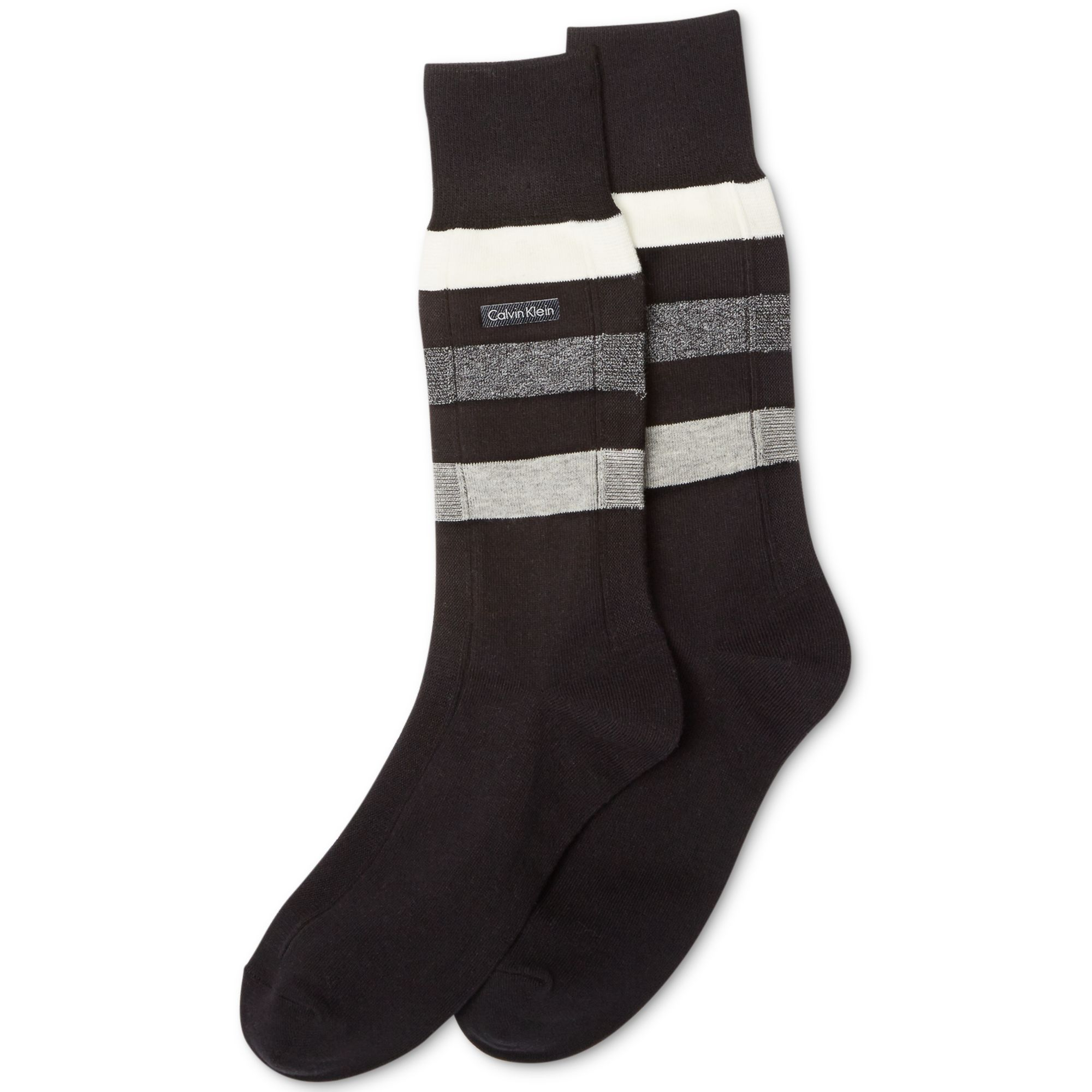 Lyst Calvin Klein Mens Reverse Channel Dress Crew Socks in Black for Men