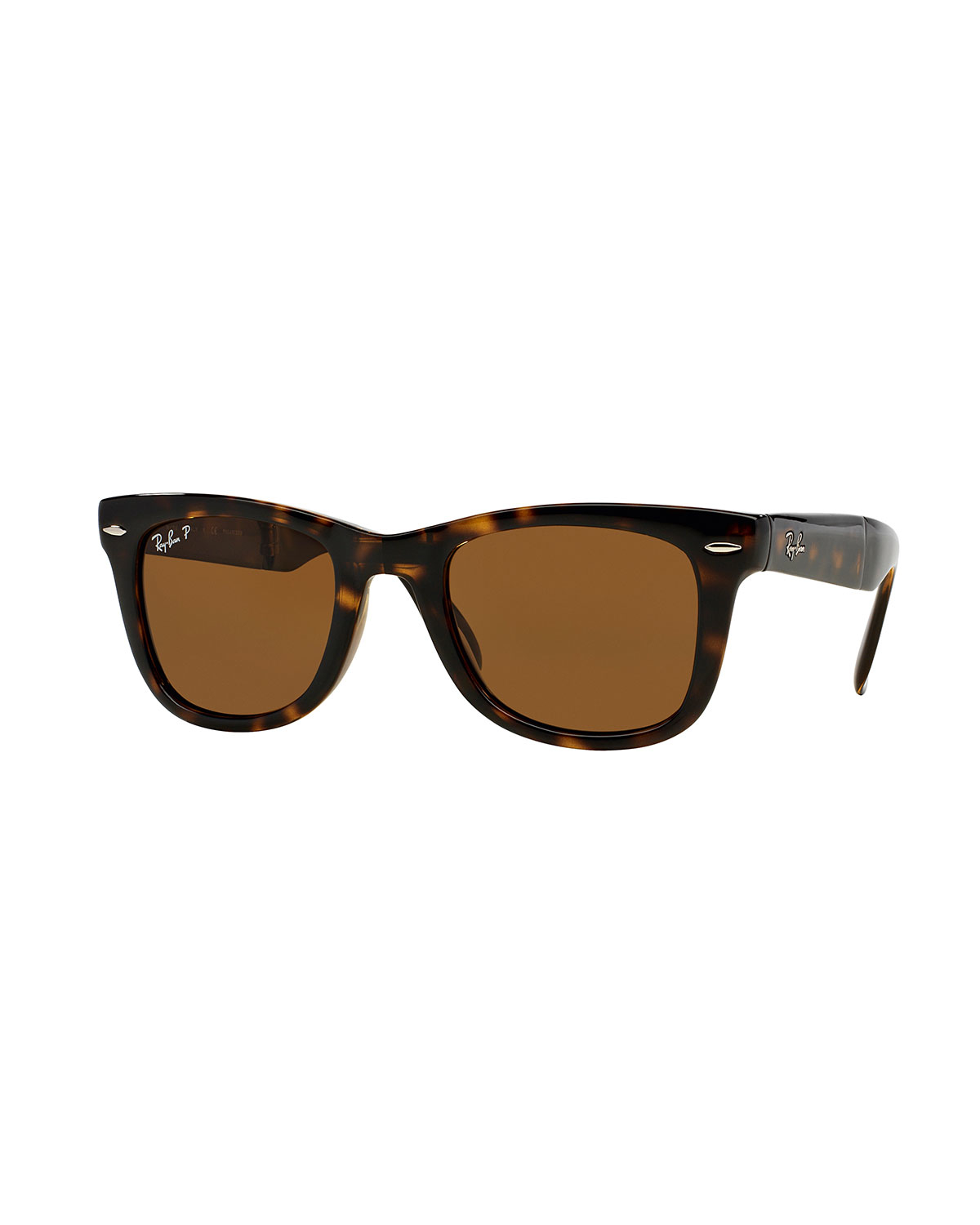 Ray Ban Polarized Wayfarer Sunglasses In Brown For Men Lyst 