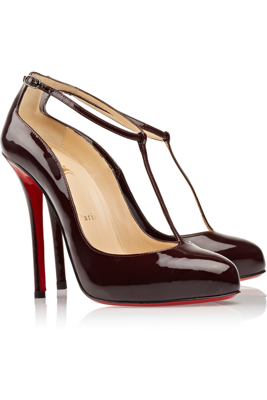 christian louboutin ditassima 120 patent leather t bar pumps christian louboutin ditassima 120 patent leather t bar pumps