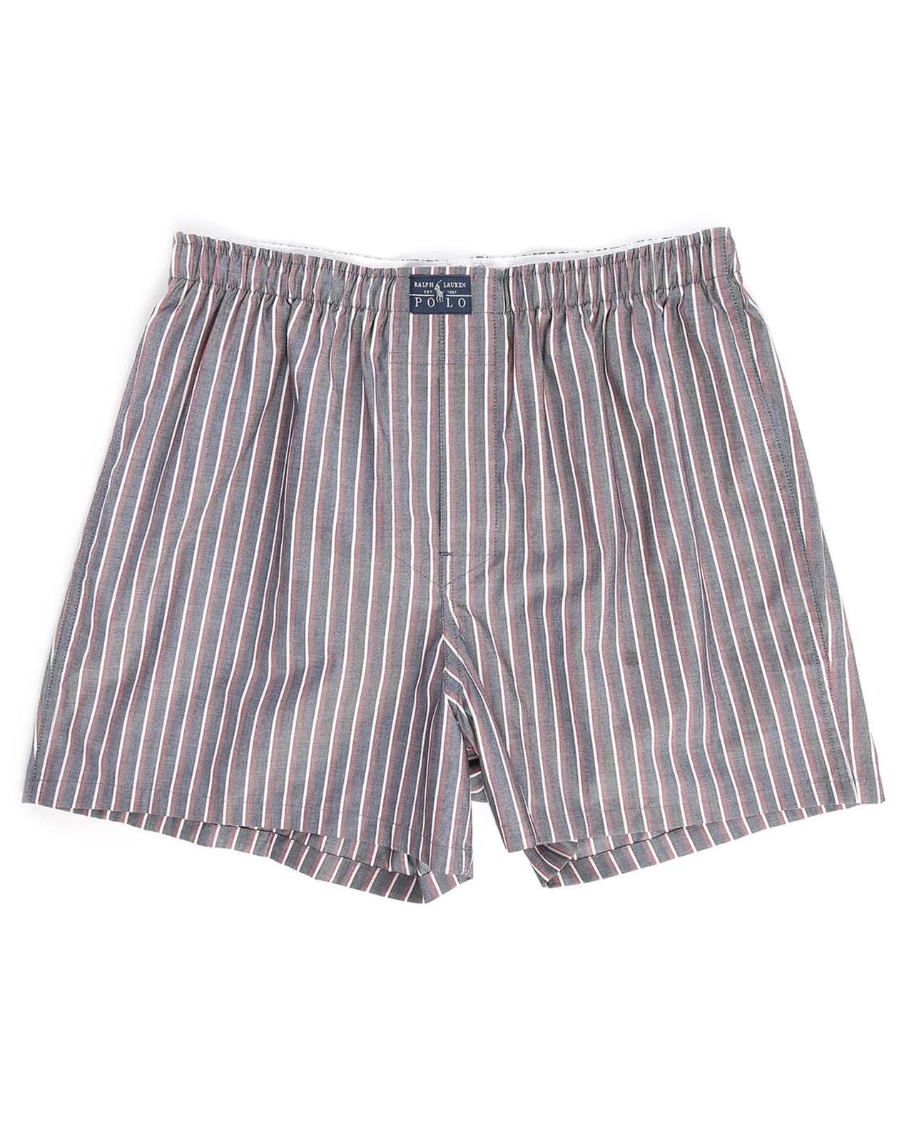 Polo ralph lauren Grey/red/white Striped Boxer Shorts in Gray for Men ...