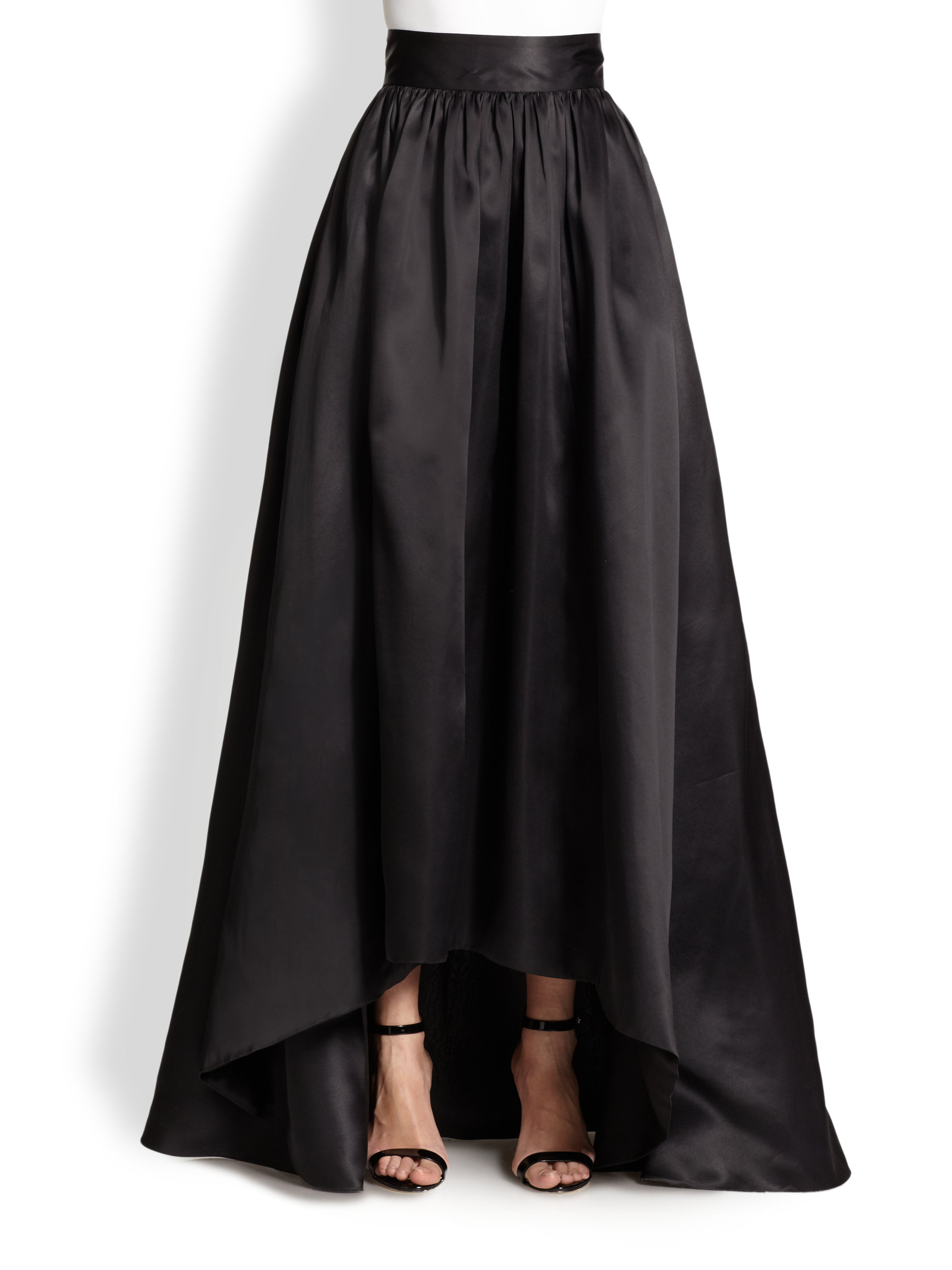 St. john Silk Satin Ball Gown Skirt in Black | Lyst