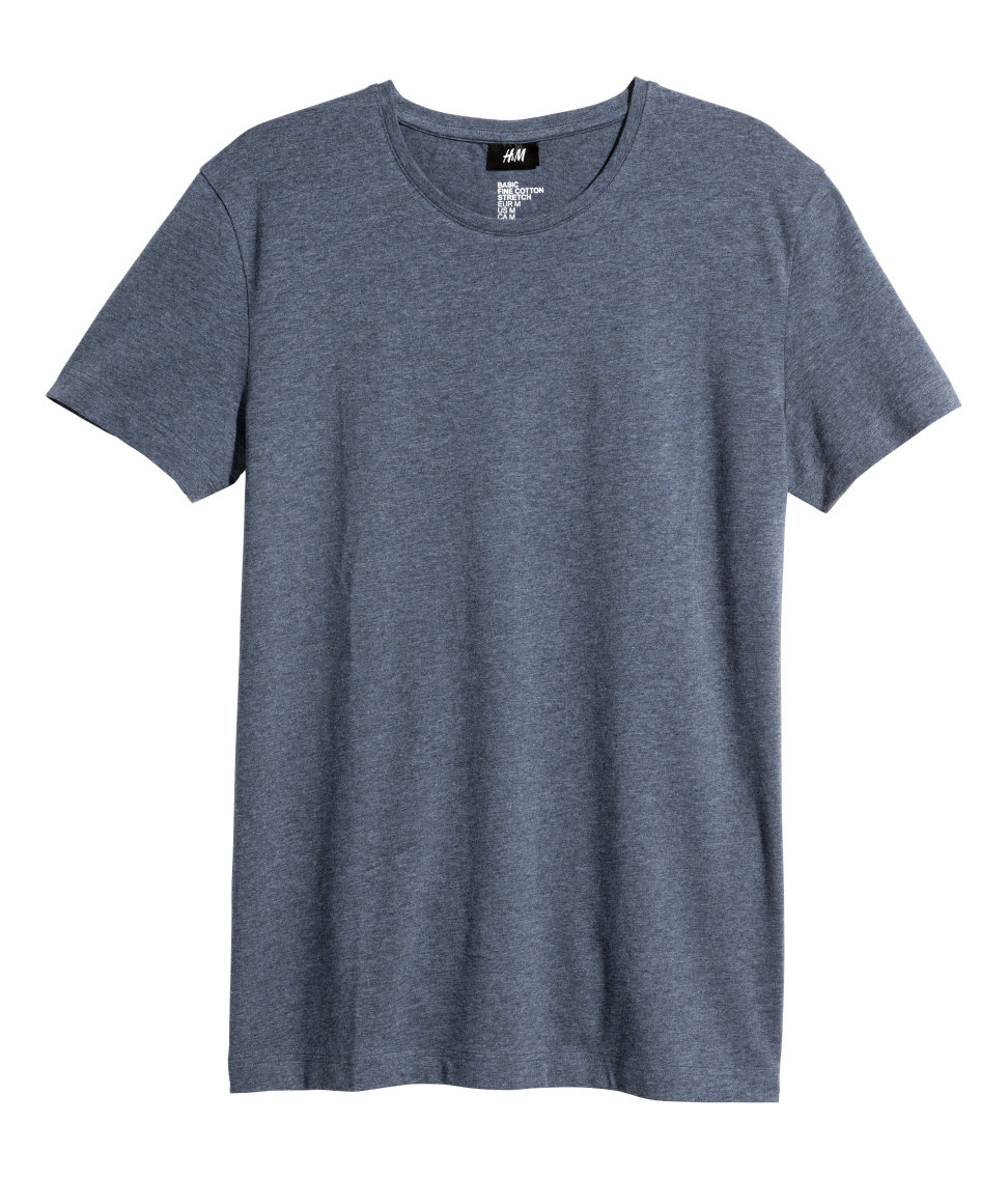 H&m Stretch T-Shirt in Blue for Men (Blue grey) | Lyst