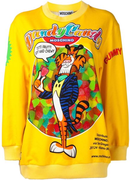 Moschino 'Dandy Candy' Sweatshirt in Yellow (yellow & orange) | Lyst