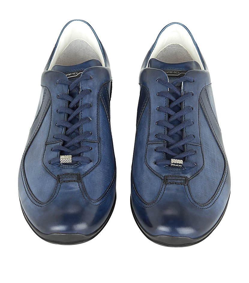 Santoni Amg Lo Pro Leather Sneaker in Blue for Men | Lyst
