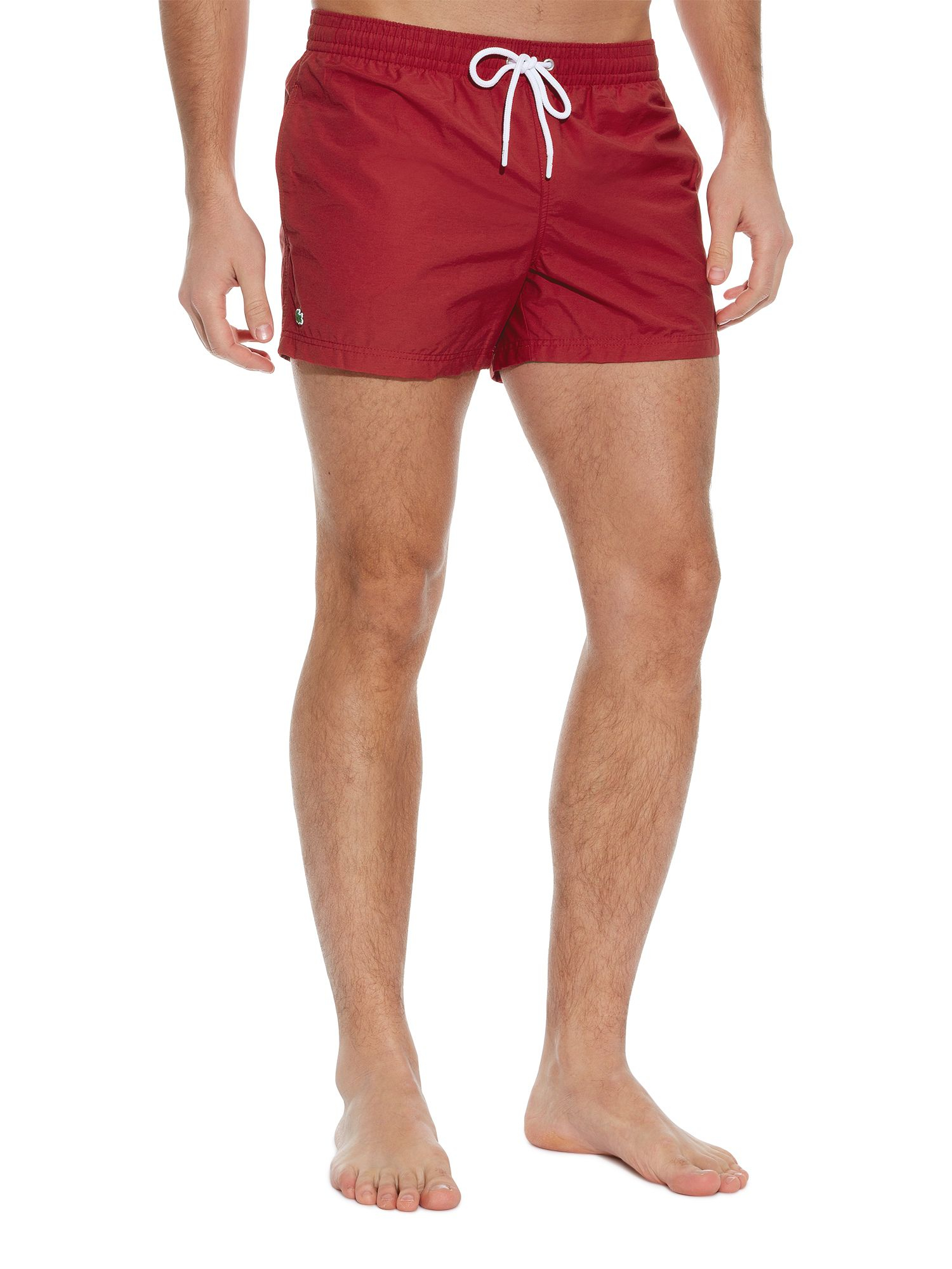 Lacoste Drawstring Swimming Trunks in Red for Men | Lyst