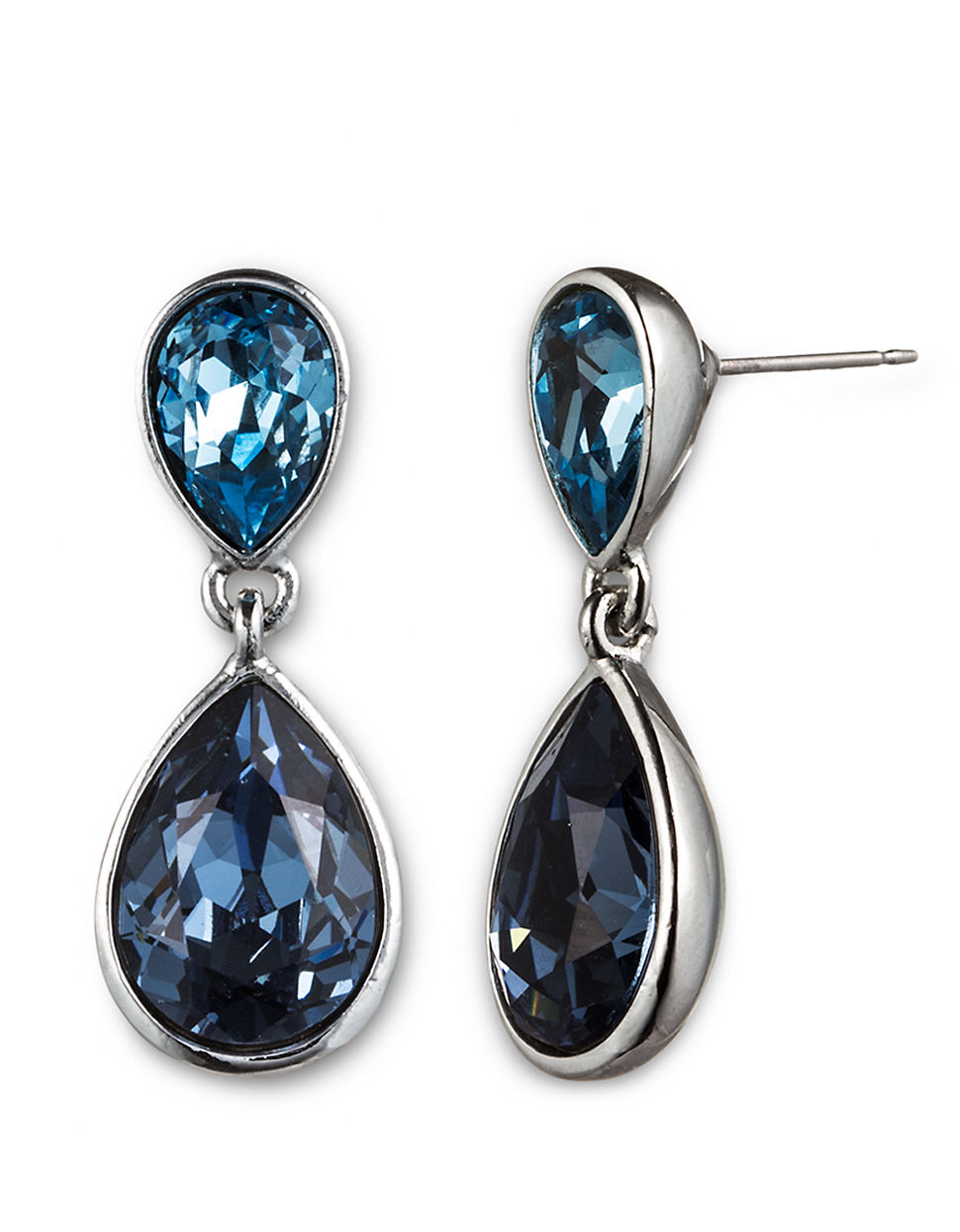 Givenchy Blue Swarovski Crystal Pear Post Drop Earrings in Blue | Lyst