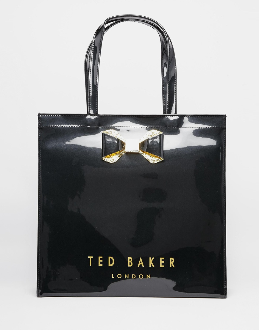 Lyst - Ted Baker Crystal Bow Large Icon Bag in Black