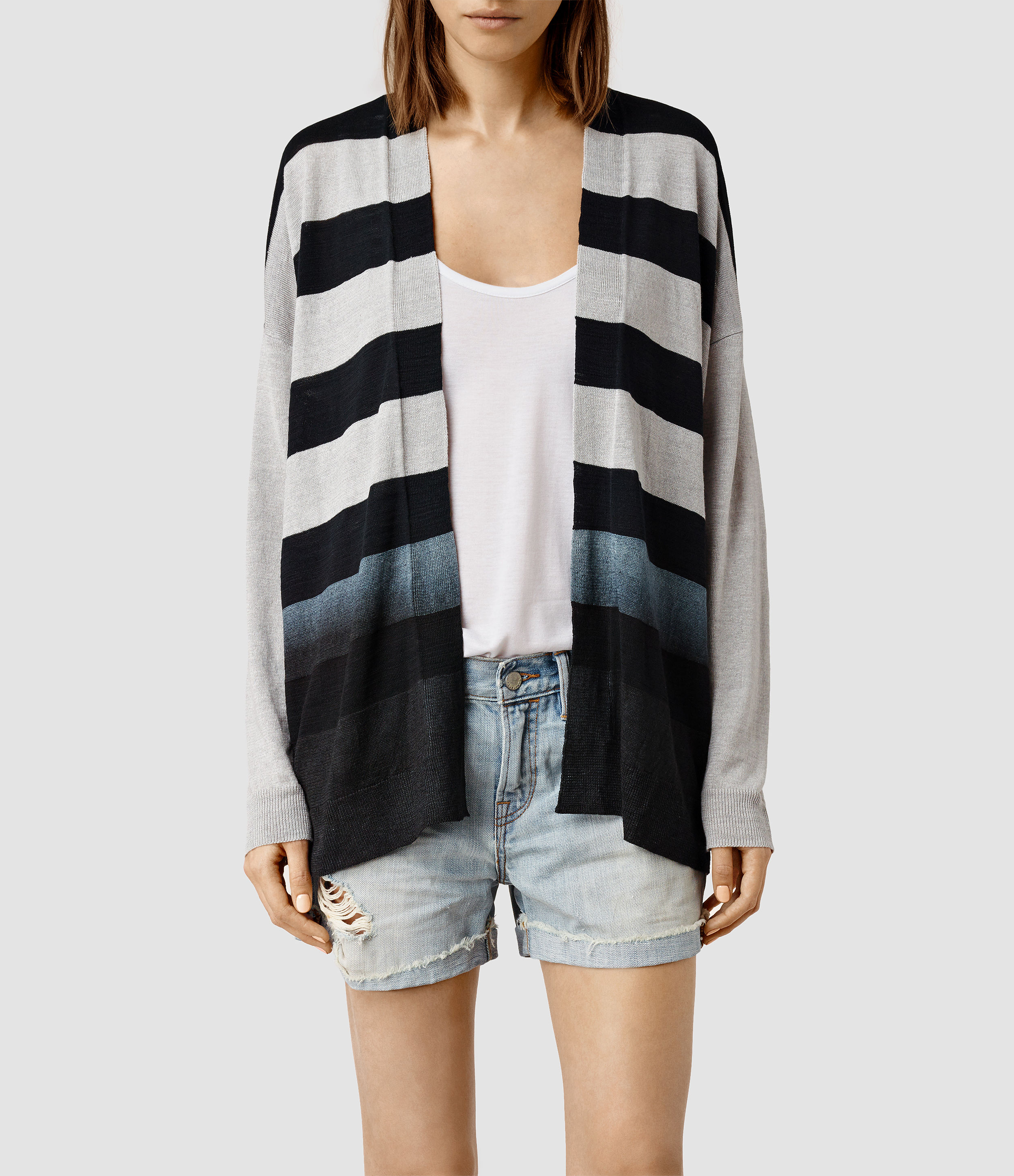 Allsaints Heny Cardigan in Gray | Lyst