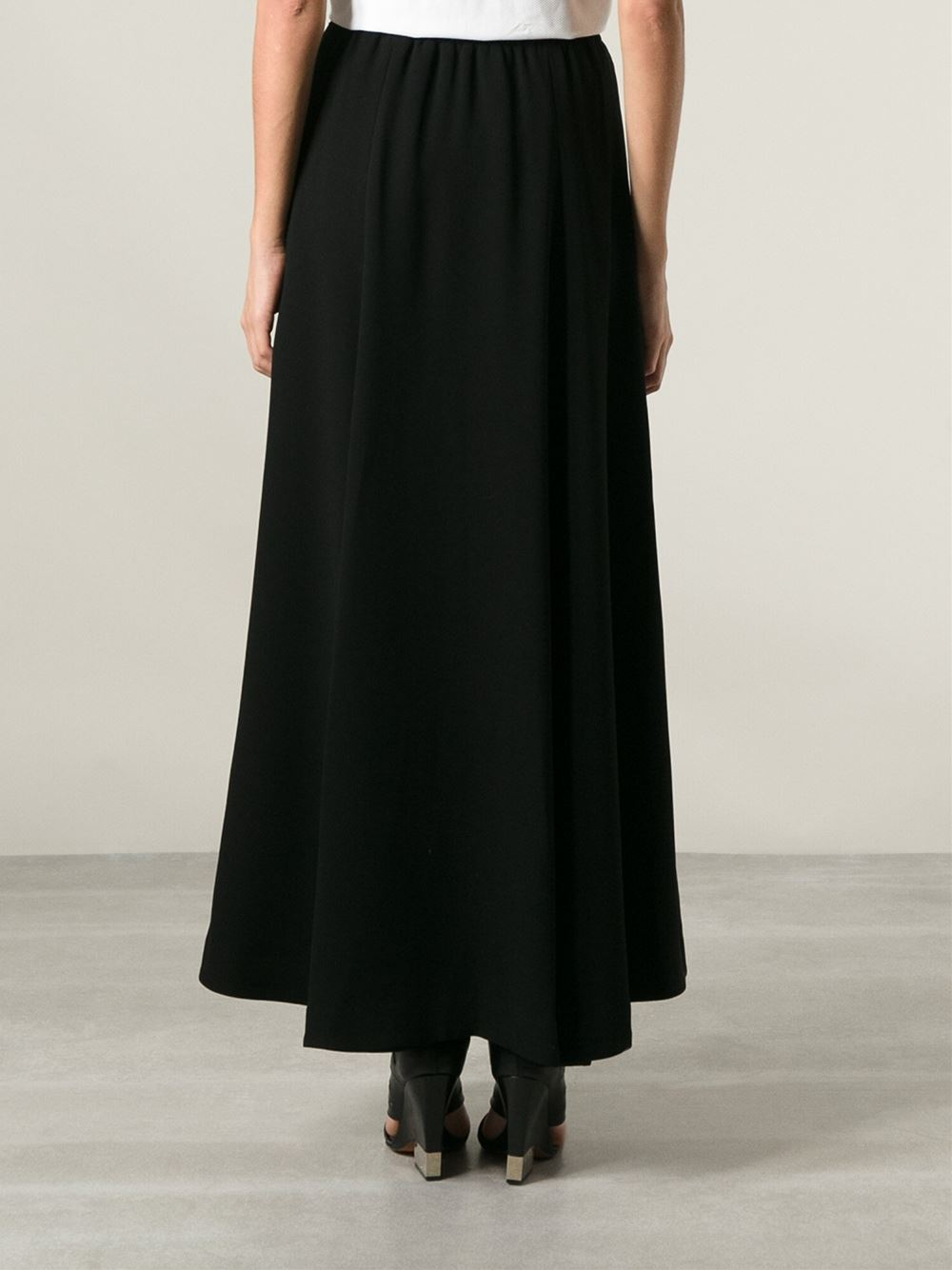 Tory burch Long A-Line Skirt in Black | Lyst