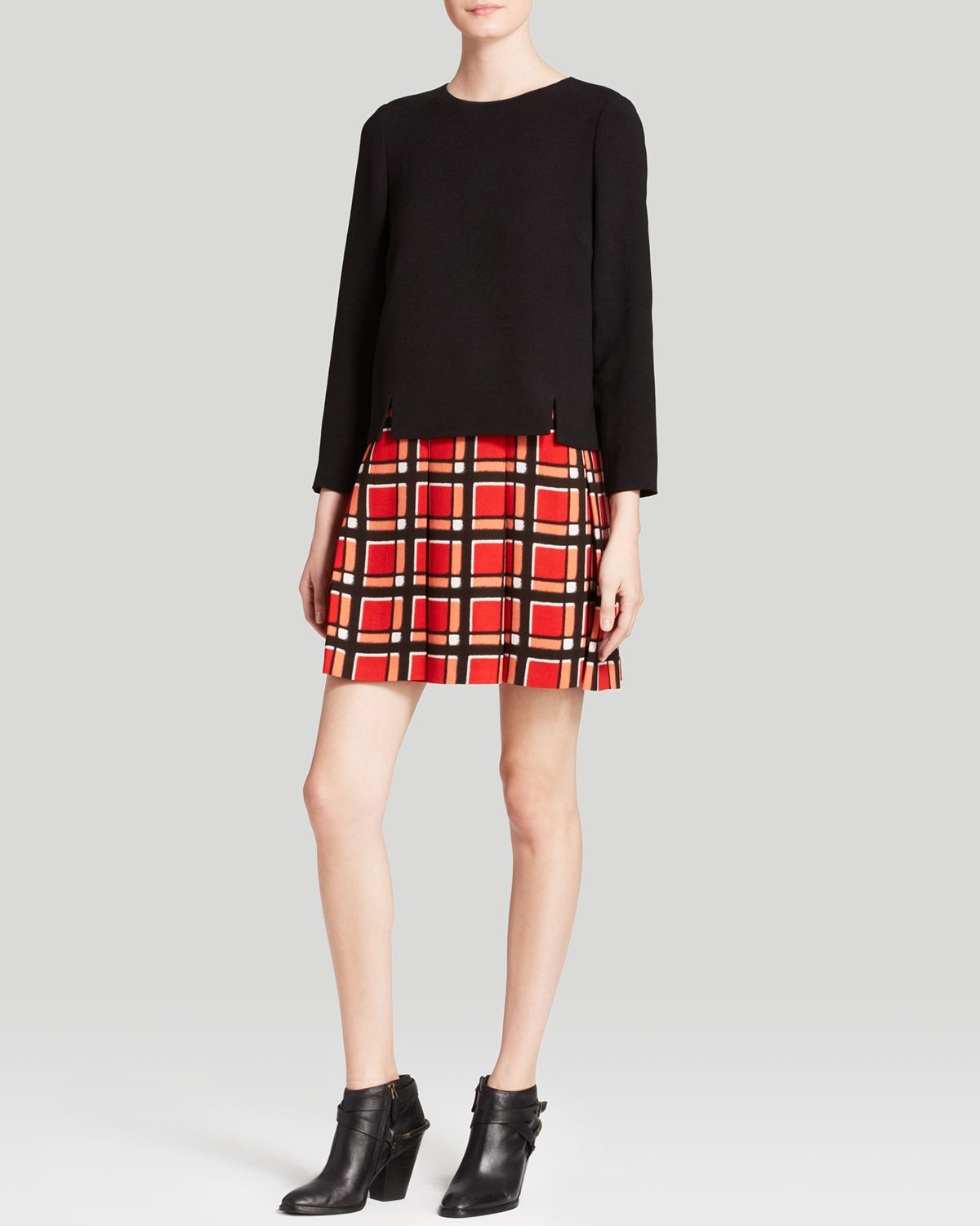 Marc by marc jacobs Dress - Toto Plaid Crepe in Red (Cambridge Red ...