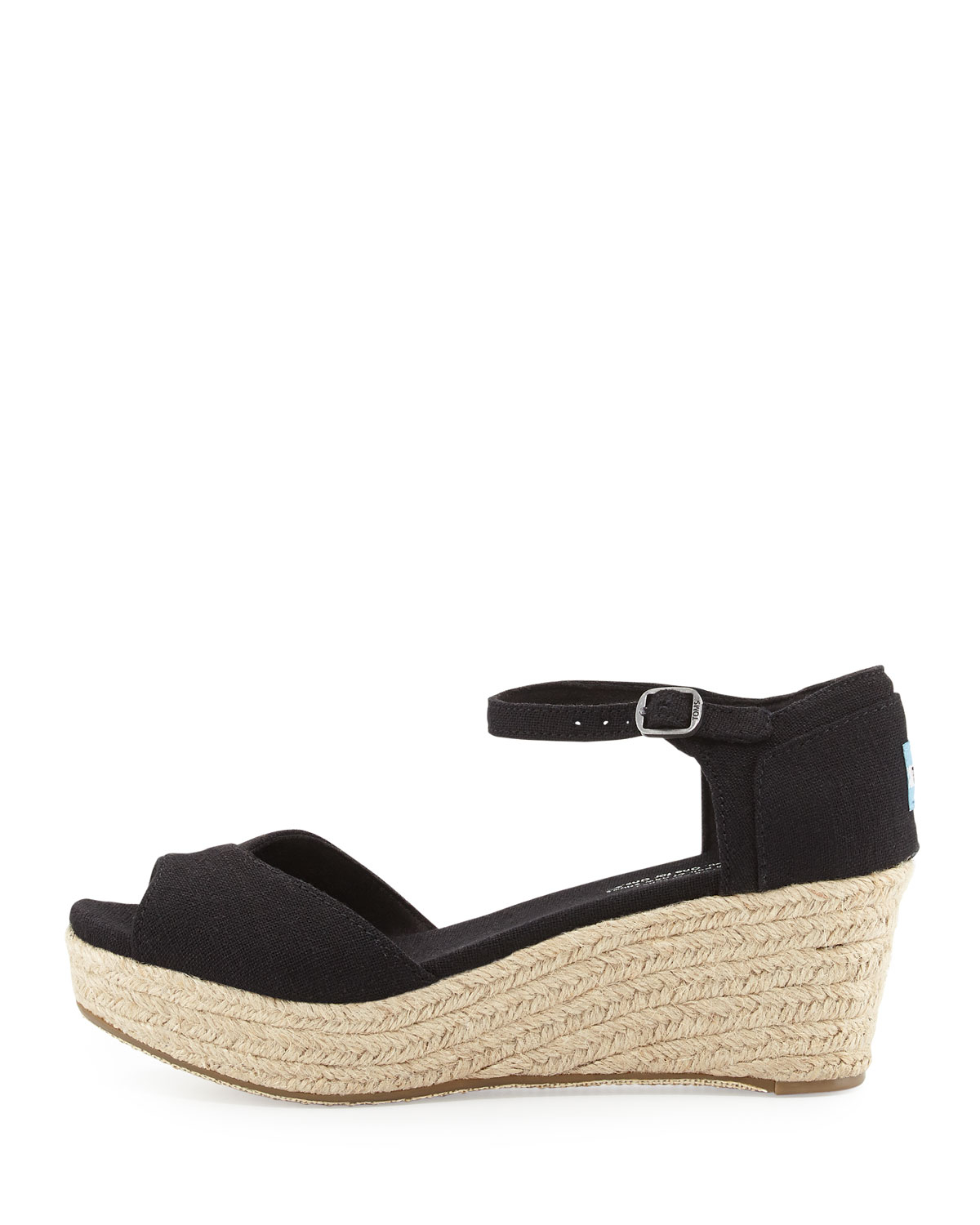 Toms Canvas Platform iWedgei iSandali in Black Lyst