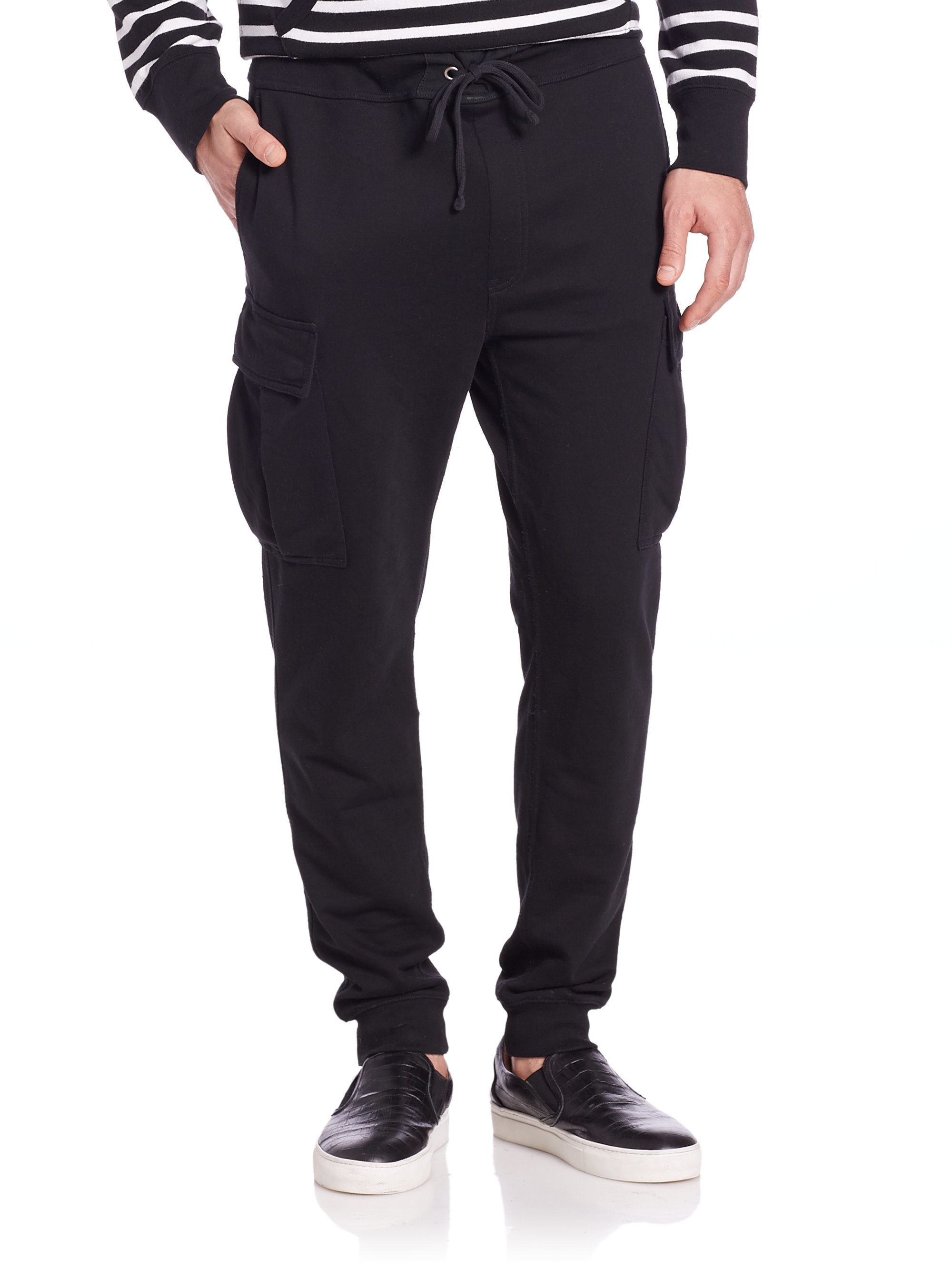 Polo ralph lauren Cargo Sweatpants in Black for Men | Lyst