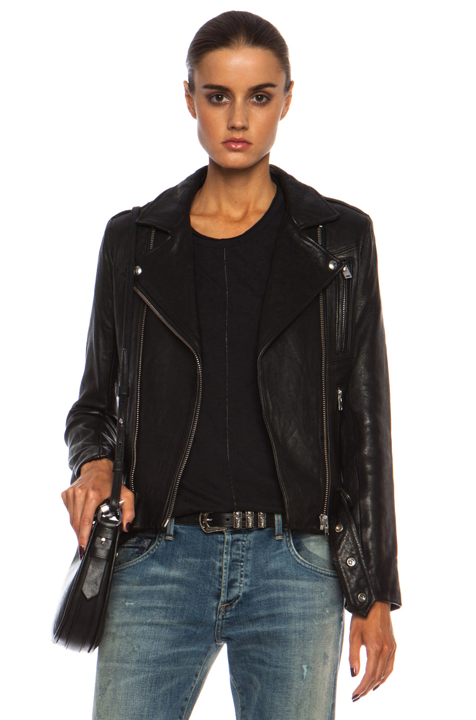 Lyst - IRO Jamie Leather Jacket in Black