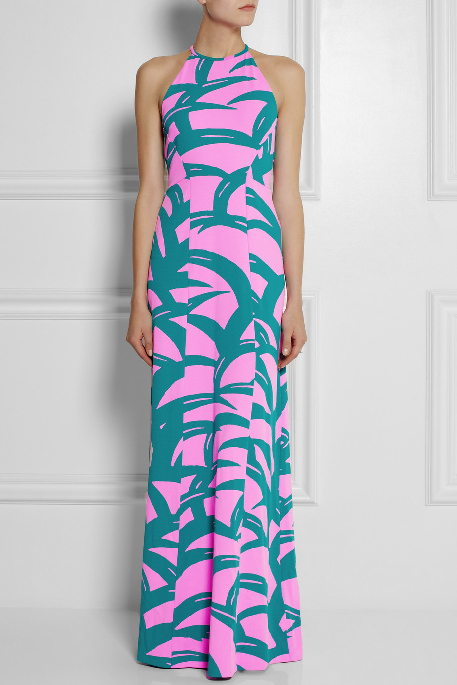 Lyst Kenzo Printed Stretchscuba Jersey Maxi Dress in Pink