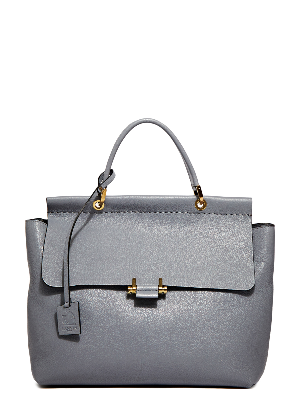 Lyst Lanvin Top Handle Leather Bag In Gray Gallery