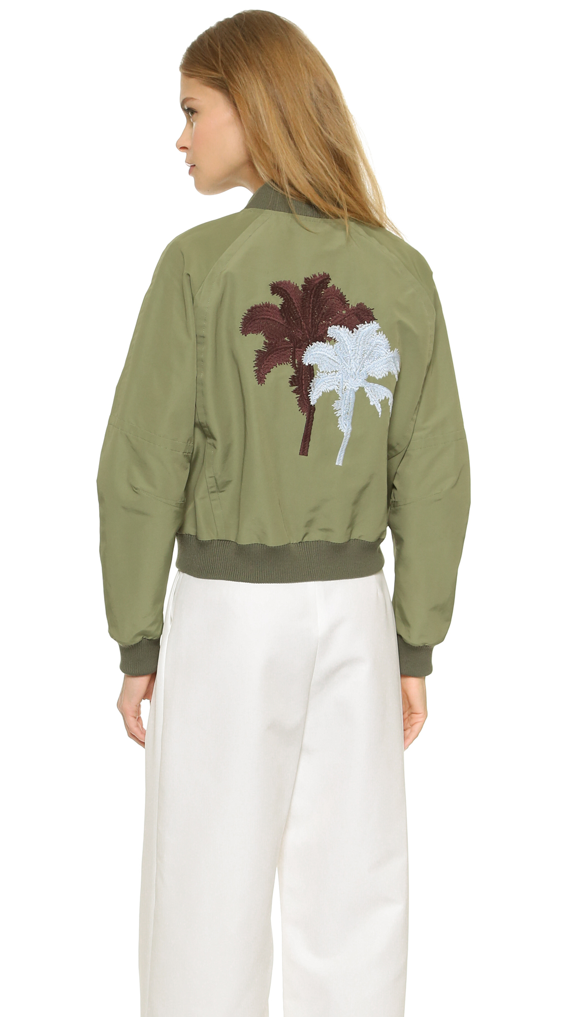 Yigal Azrouël Framed Palm Tree Er Jacket Aloe In Green Lyst Gallery