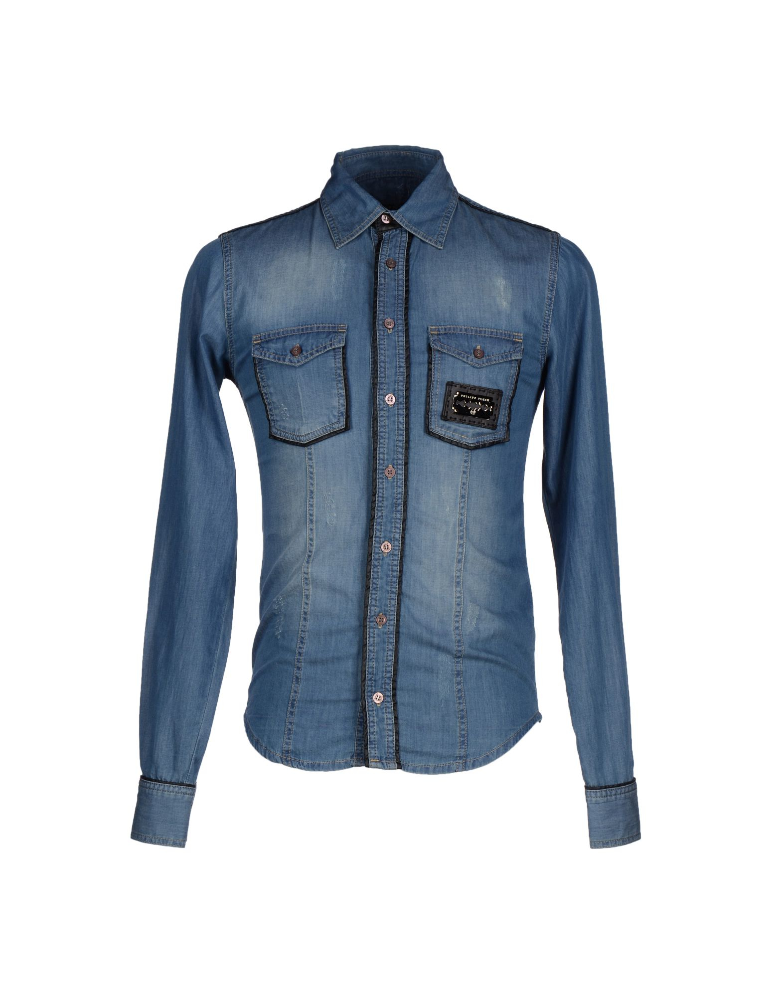Philipp Plein Denim Shirt lyst philipp plein denim shirt in blue for Philipp Plein Denim Shirt lyst philipp plein denim shirt in blue for