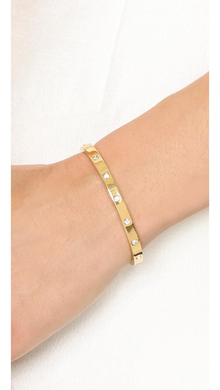Lyst Kate Spade New York Set In Stone Hinged Bangle Metallic Gallery