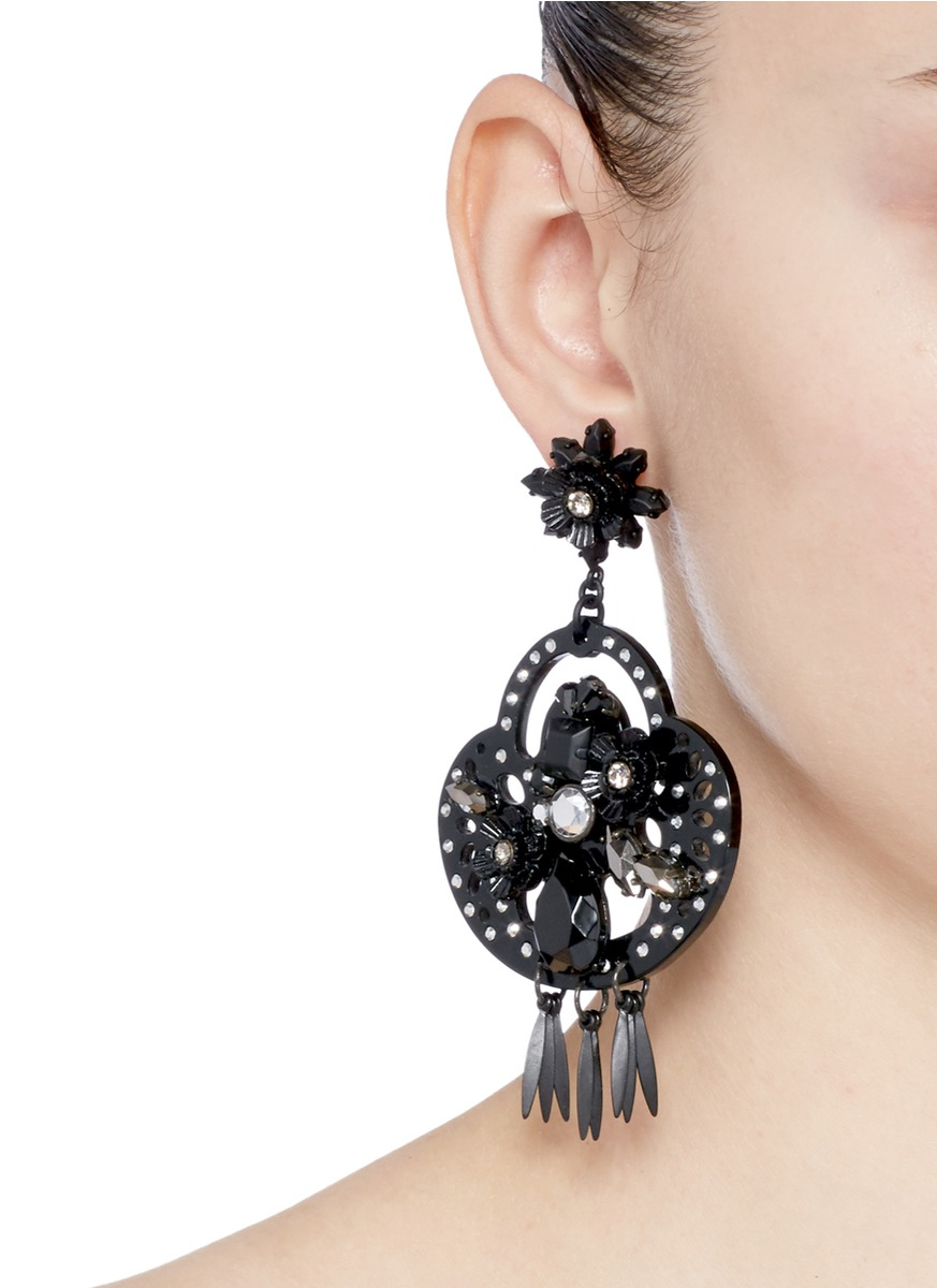 Lyst J Crew Midnight Crystal Chandelier Earrings In Black