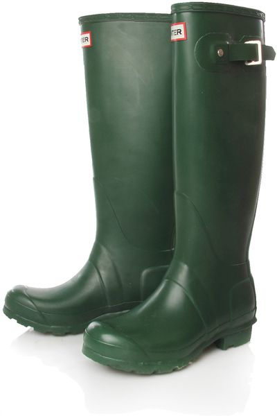Hunter Green Original Tall Low Heel Wellington Boots in Green for Men ...