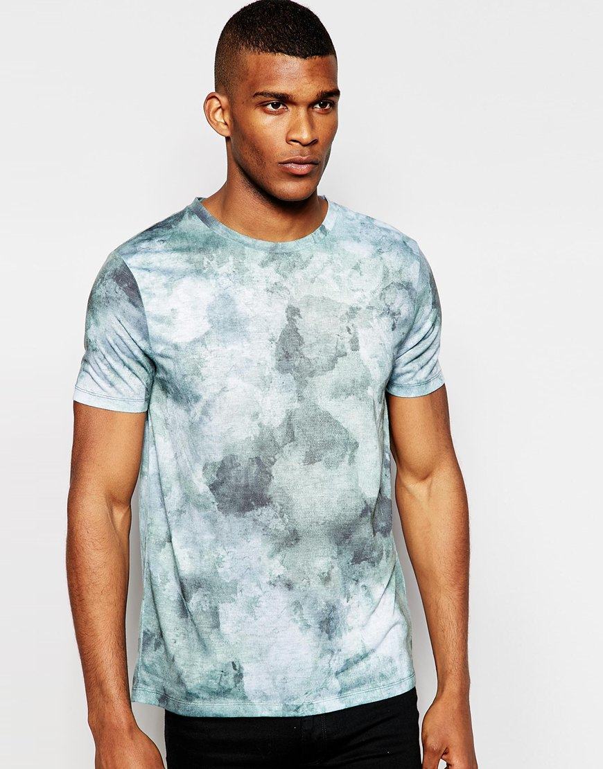 Asos T-Shirt With Wash Effect in Green for Men | Lyst
