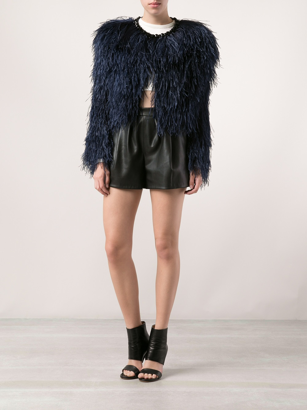 Givenchy Ostrich Feather Jacket in Blue Lyst