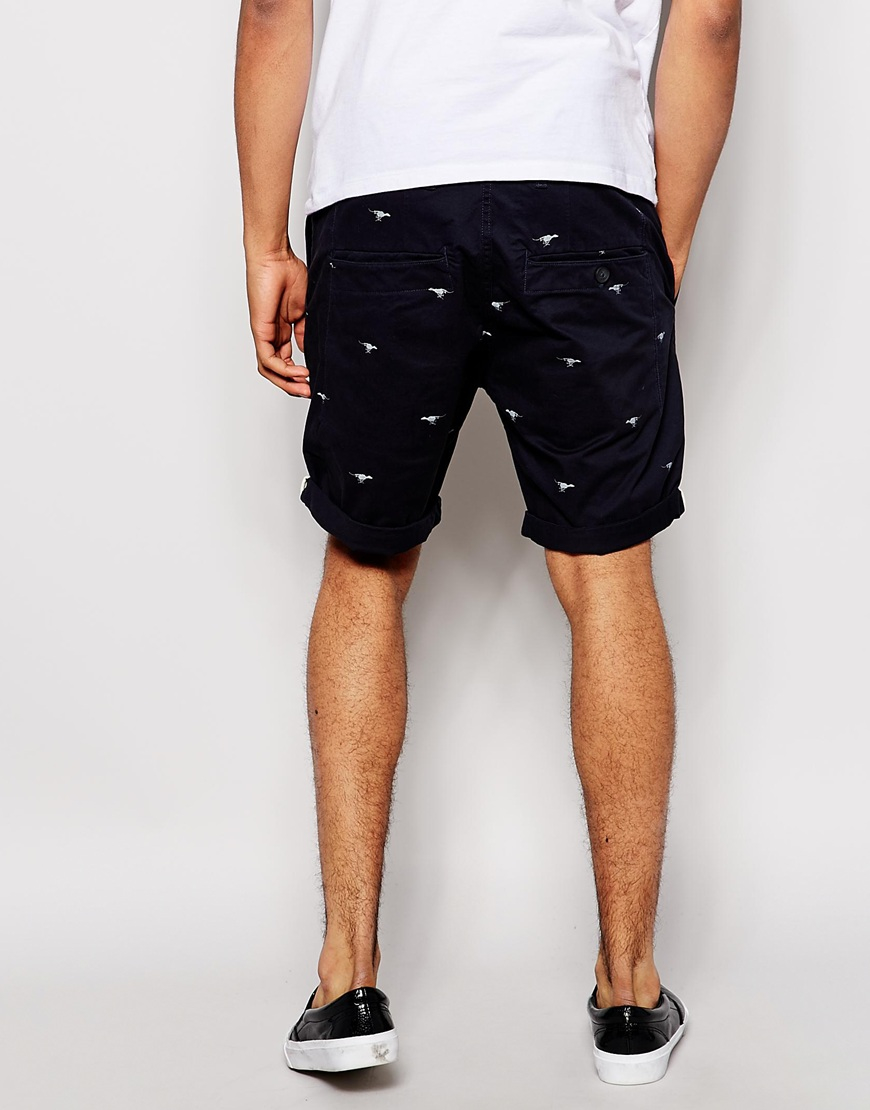 Lyst - G-Star Raw Chino Shorts Bronson All Over Dog Print in Blue for Men