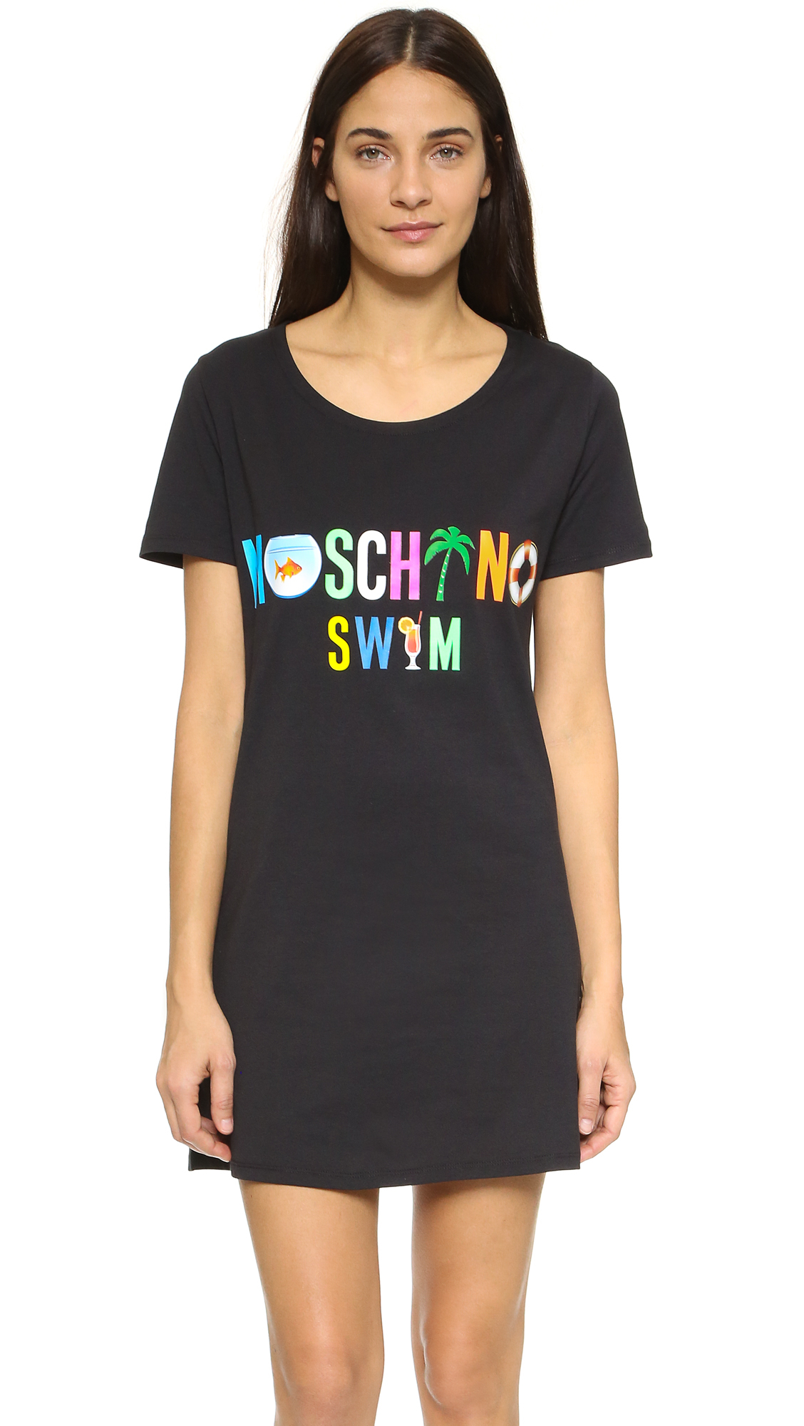 Lyst - Moschino Swim Dress in Black