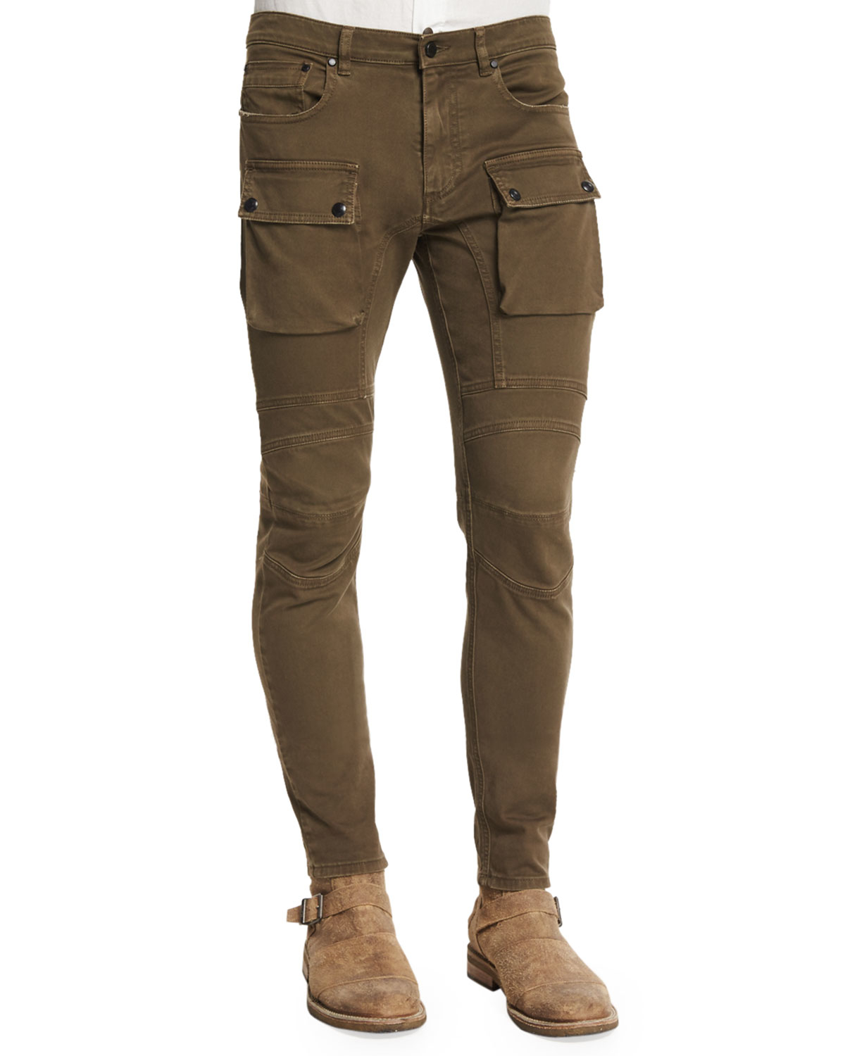 men's denim cargo pants slim fit