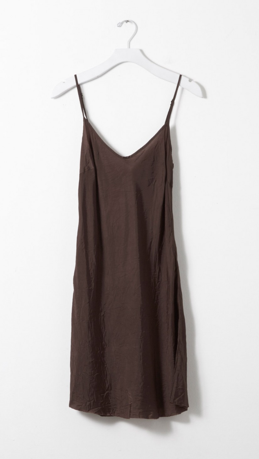 Lyst - Organic By John Patrick Short Slip Dress in Brown
