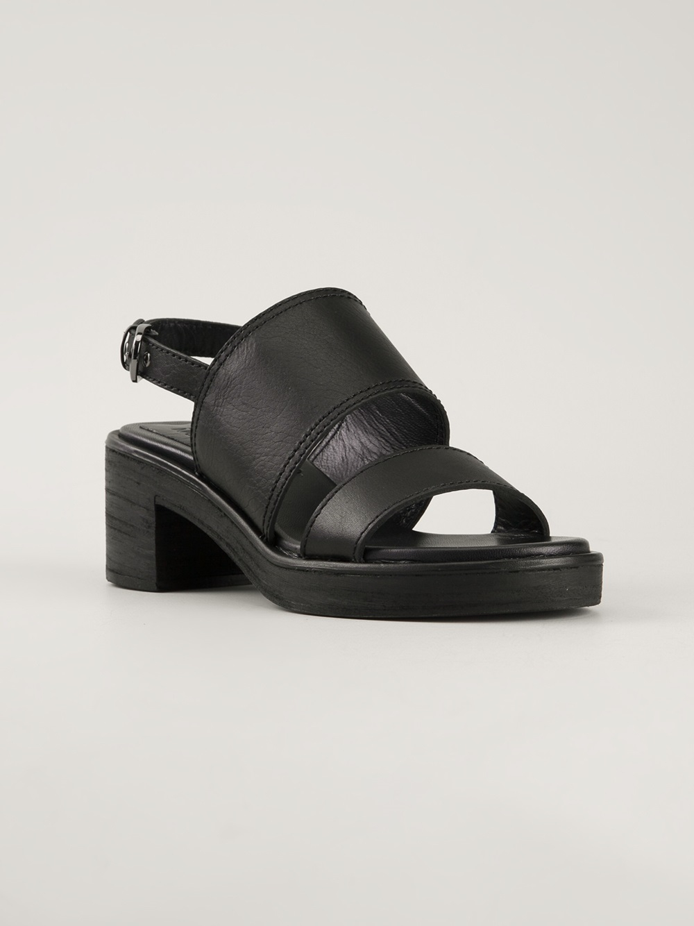 Lyst - Jil Sander Navy Chunky Heel Sandals in Black