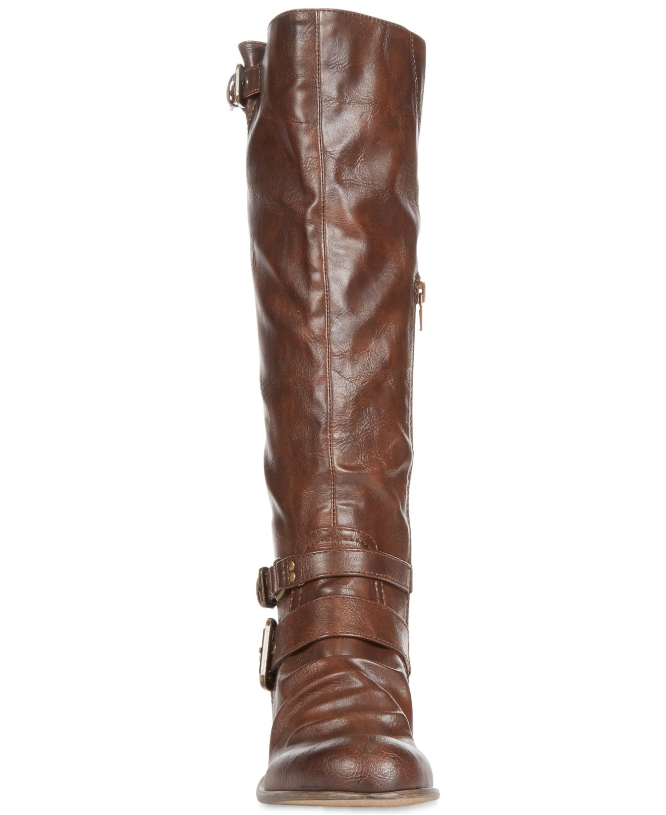 wide shaft brown boots