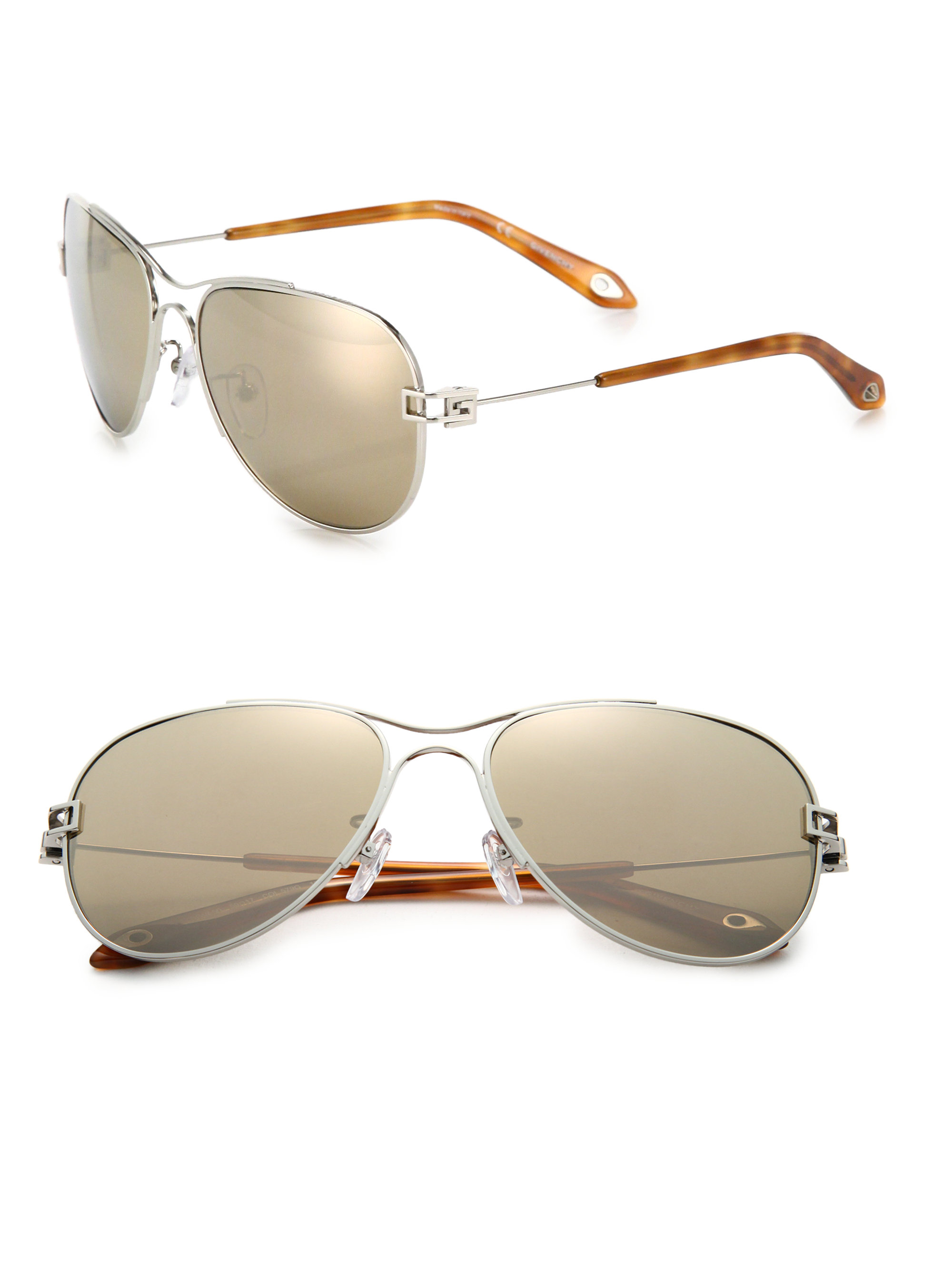 Givenchy 59mm Aviator Sunglasses in Metallic for Men | Lyst