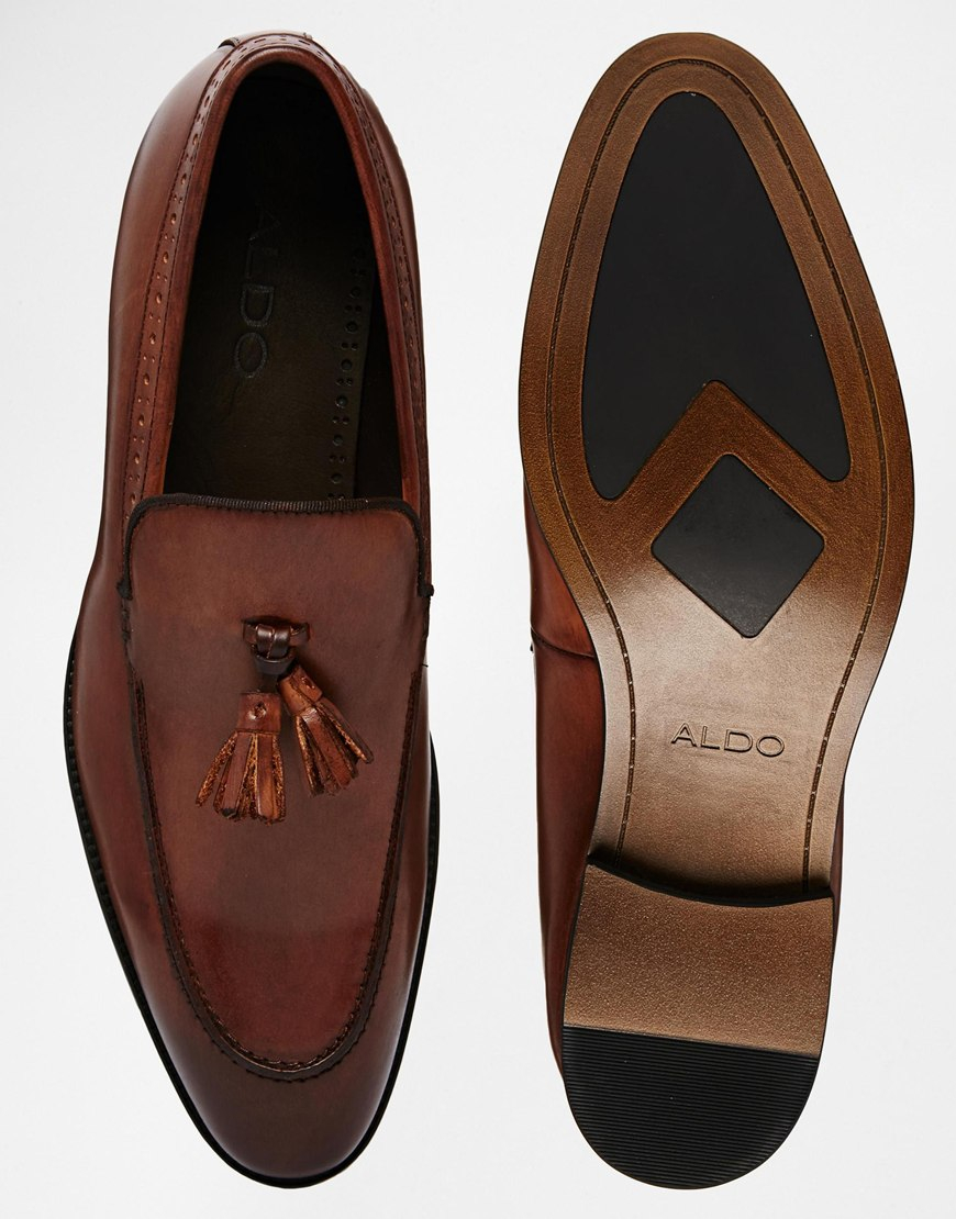 Aldo Bayley Tassel Loafers in Brown for Men | Lyst