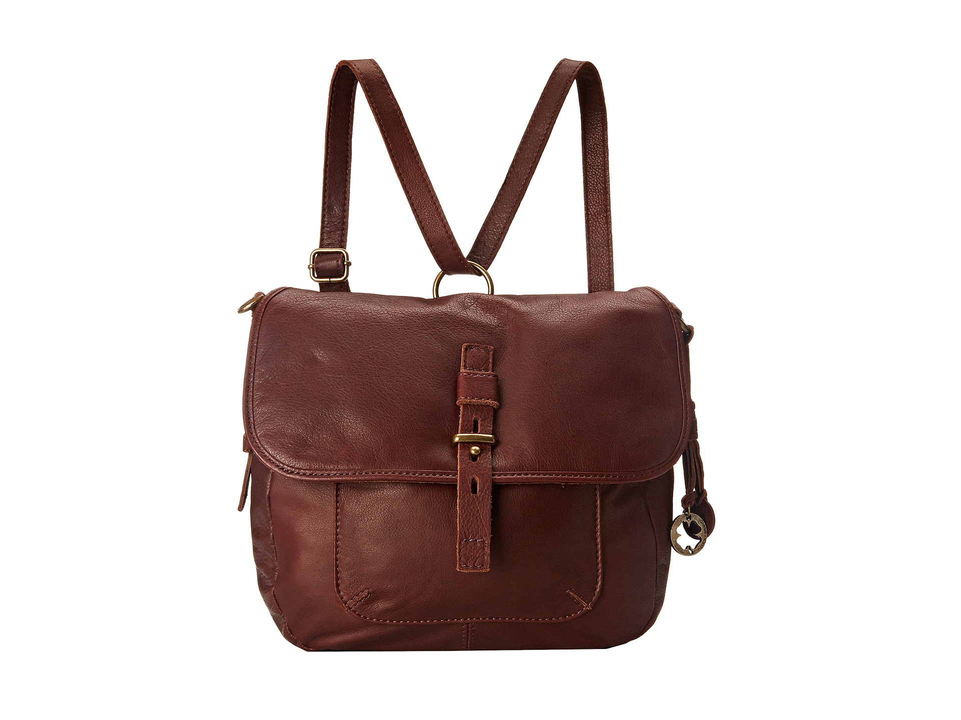 Lyst Lucky Brand Medine Leather Conv Messenger Backpack in Brown