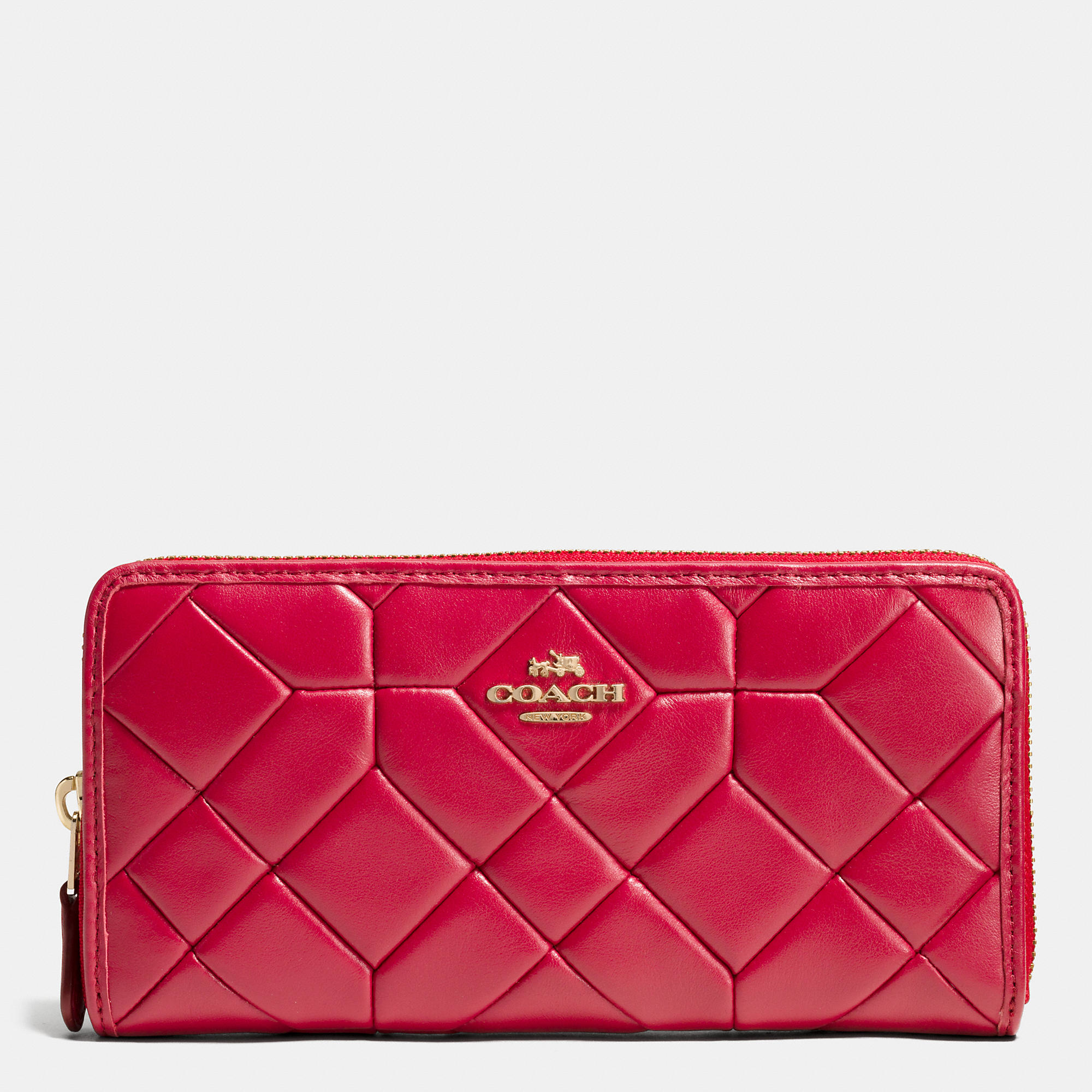 Lyst Coach Accordion Zip Wallet In Canyon Quilt Leather in Red