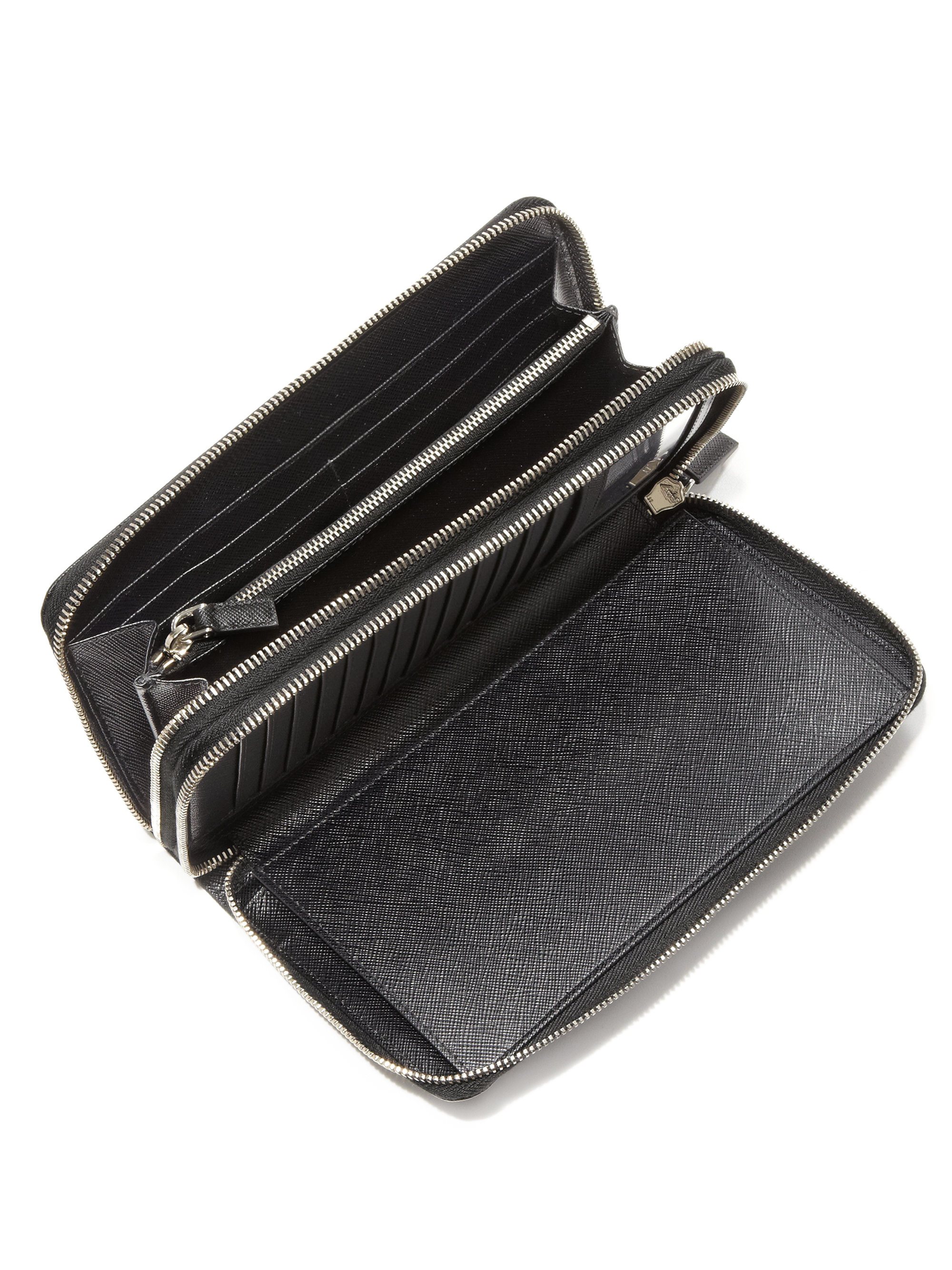Prada Portafoglio Lampo Wallet in Black for Men | Lyst  